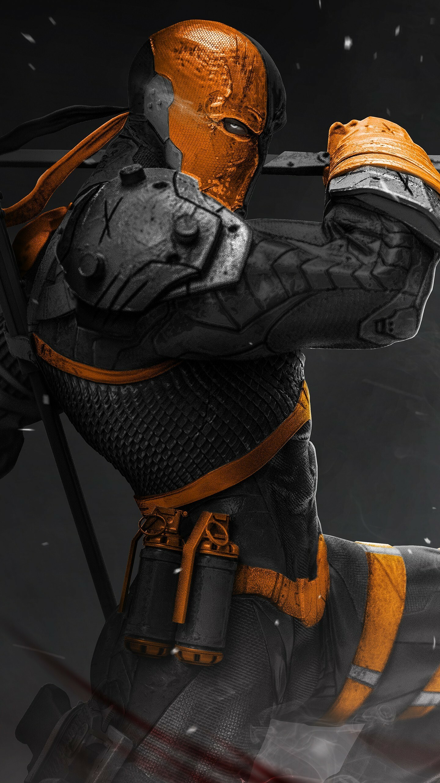 DC Villain: Deathstroke, The character debuted in The New Teen Titans #2 in December 1980. 1440x2560 HD Background.