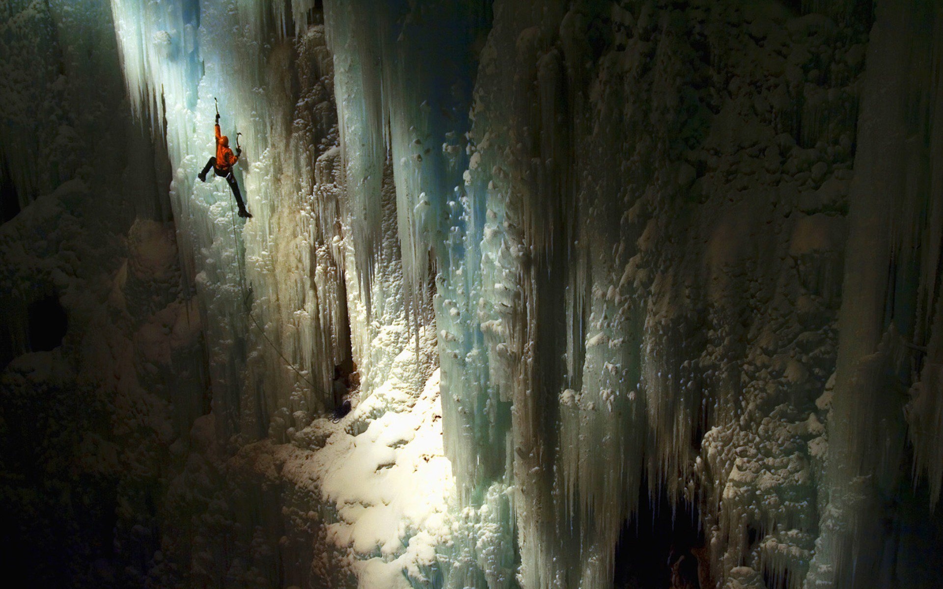 Ice Climbing: Ice Climbing In A Cave, Caving Gear And Equipment Essentials, Vertical Addiction, Karst Sports. 1920x1200 HD Wallpaper.