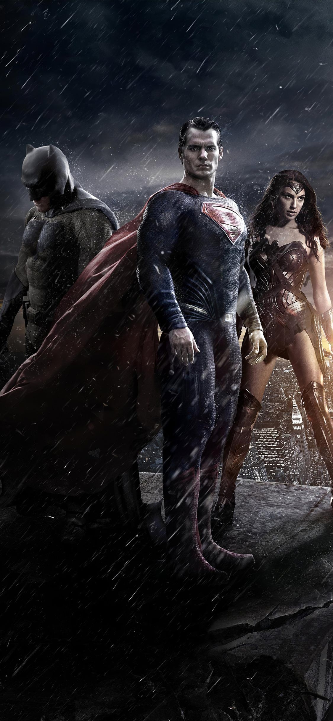Movie Poster, Batman v Superman, Wonder Woman, 4k, 1130x2440 HD Phone