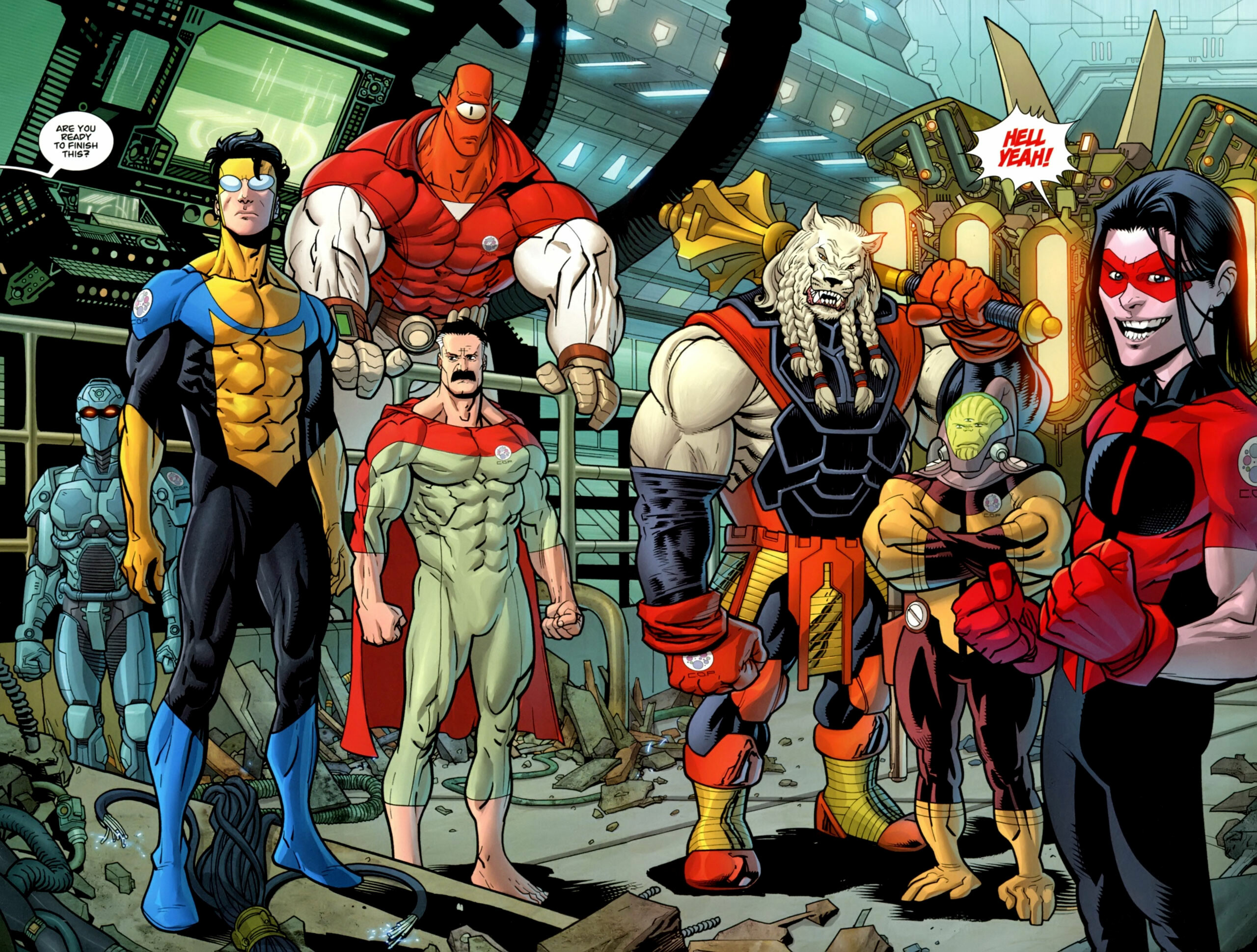 Invincible, Heroic crew, Comic book wallpapers, Extraordinary art, 2560x1940 HD Desktop