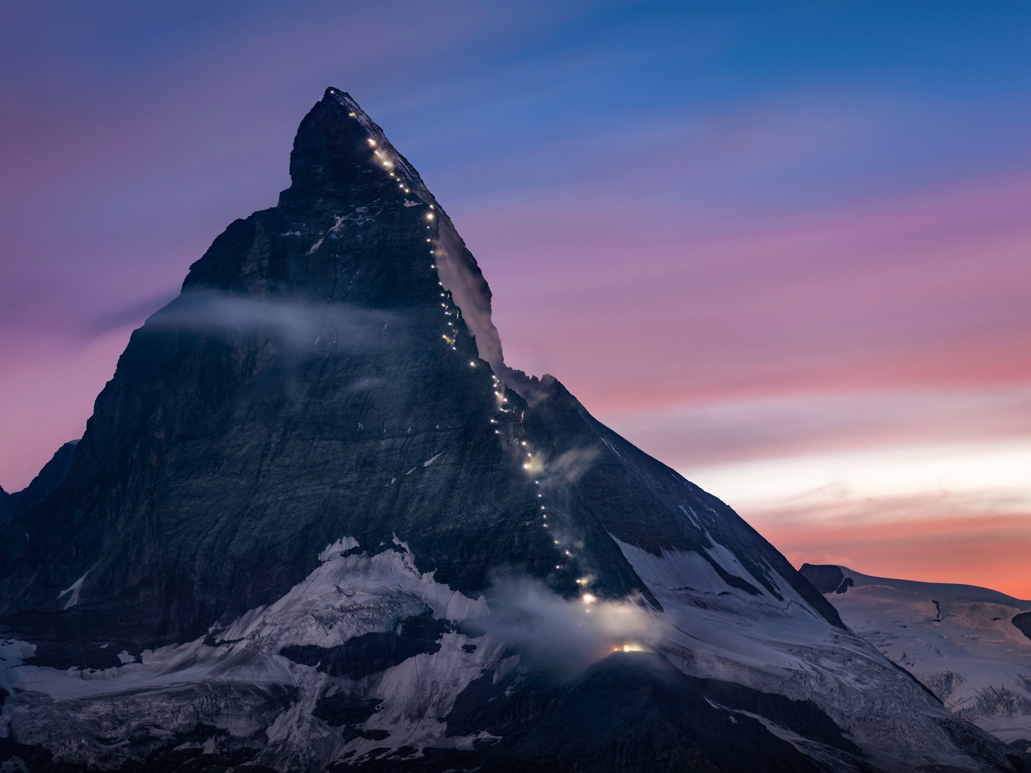 4K Matterhorn wallpaper, Mountain dusk, Sunrise in Switzerland, Captivating nature, 2050x1540 HD Desktop