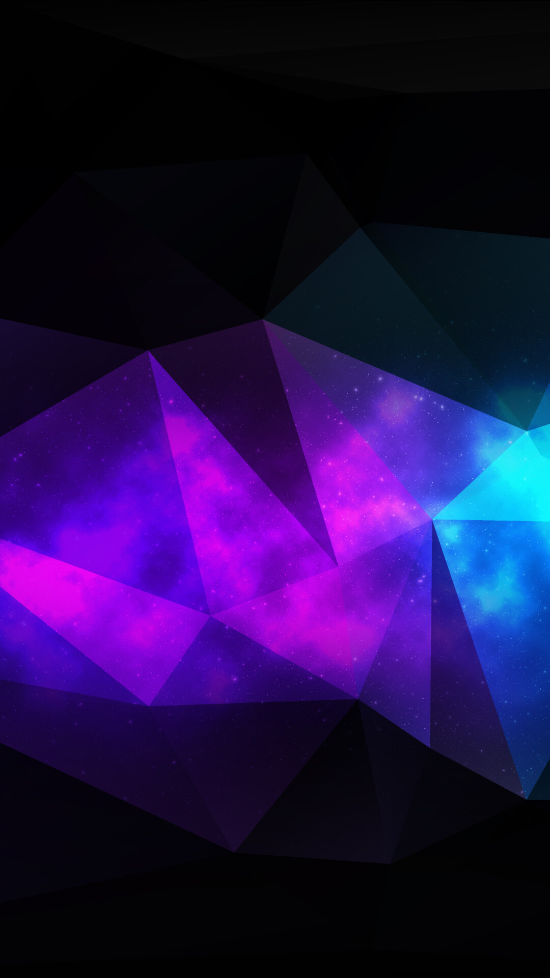 Geometry: Nebula, Low poly, Isosceles triangles, Sharp angles. 1080x1920 Full HD Wallpaper.
