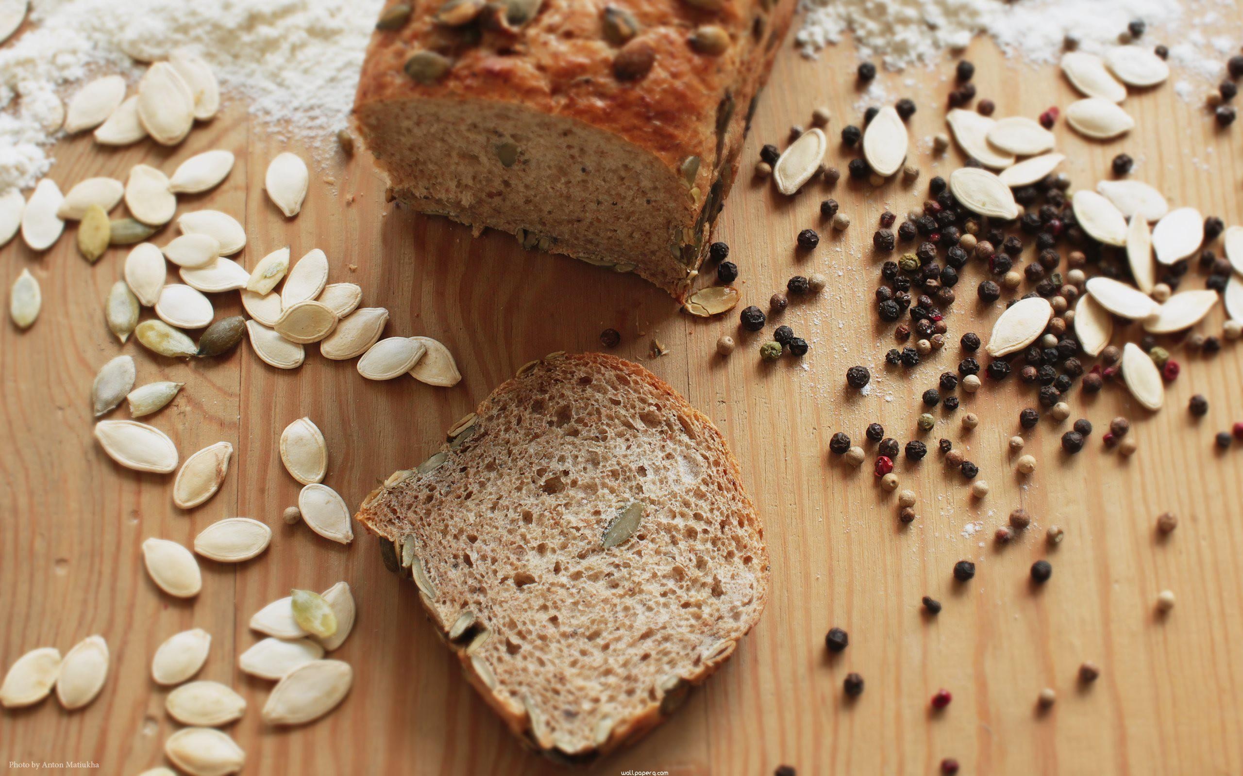 Seeded bread slice, Morning energy, Wholesome breakfast, Fuel for the day, 2560x1600 HD Desktop