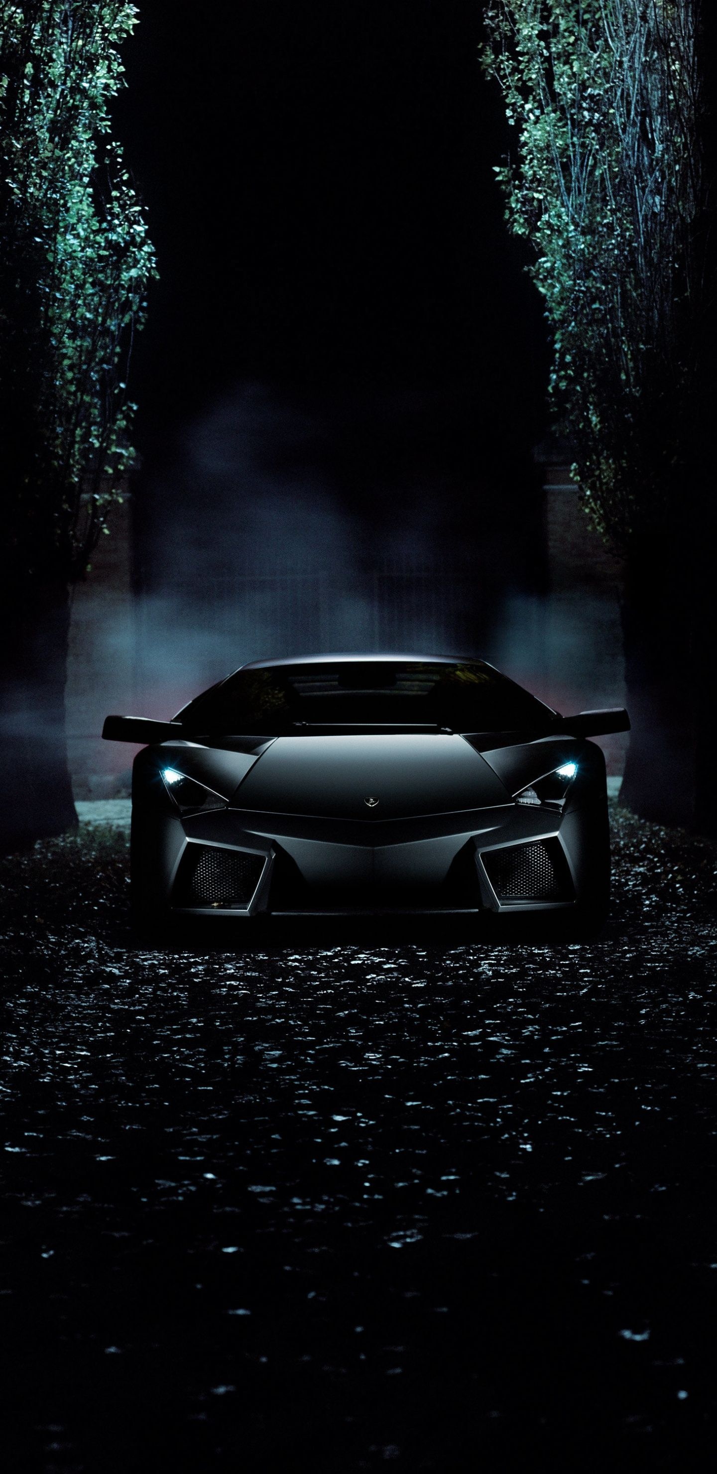 Dark sports car, Reventon's allure, Supercar marvel, Lamborghini perfection, 1440x2960 HD Phone
