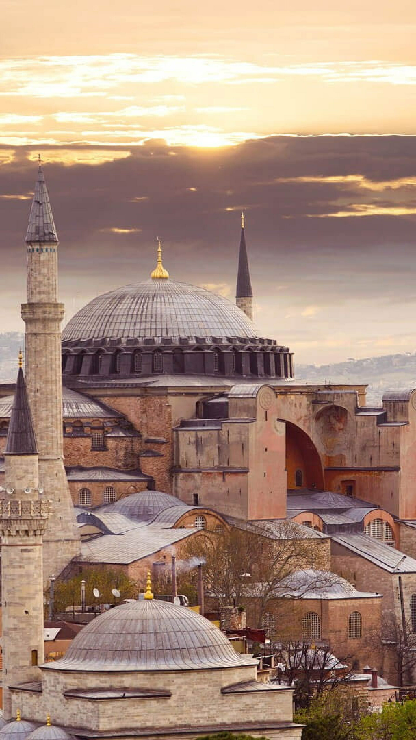 Turkey: Hagia Sophia, Istanbul, Ankara is the country's capital. 1440x2560 HD Background.