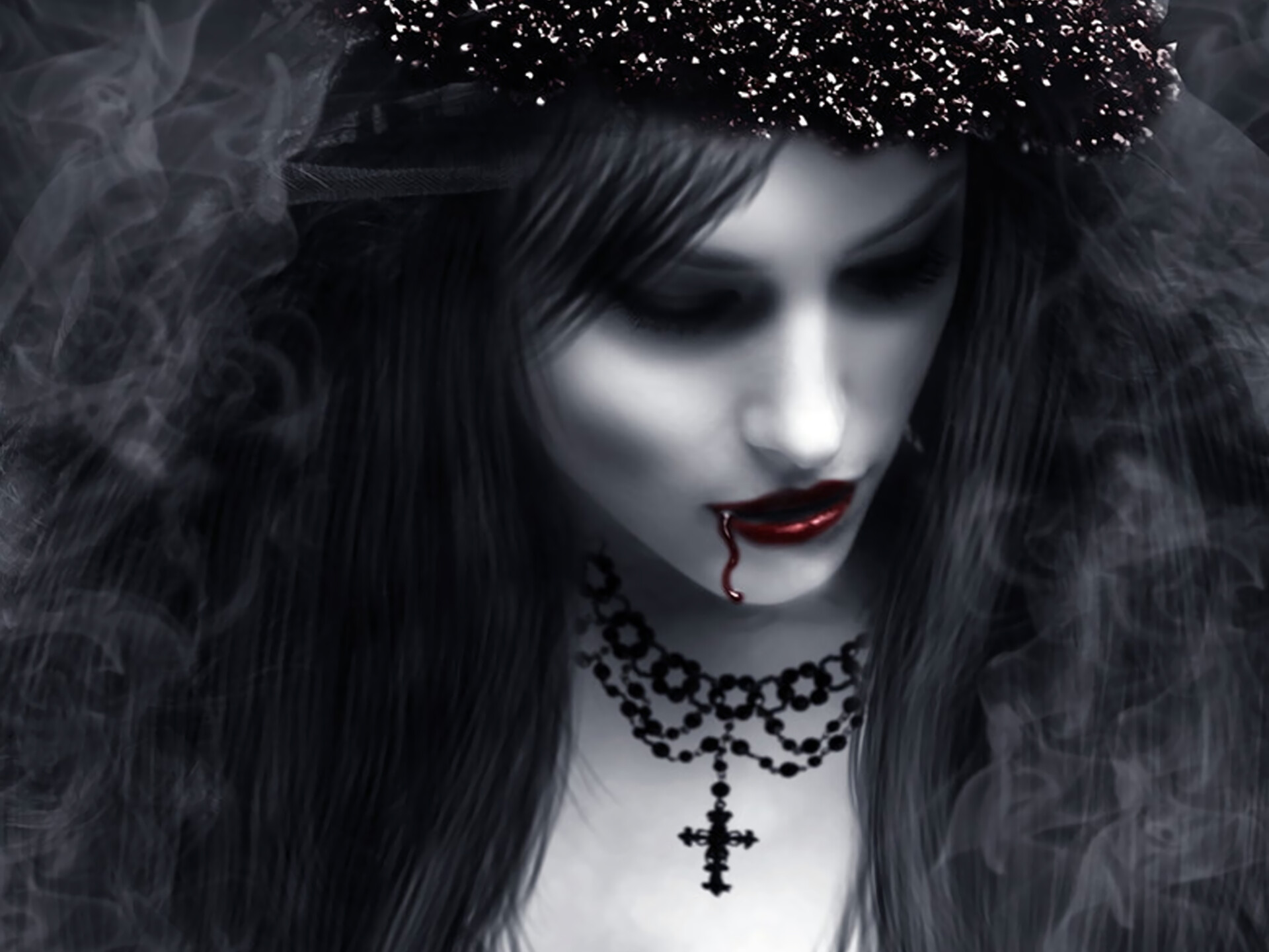 Vampire: Fictional creatures, Typically said to be of pale skin, Gothic. 1920x1440 HD Background.