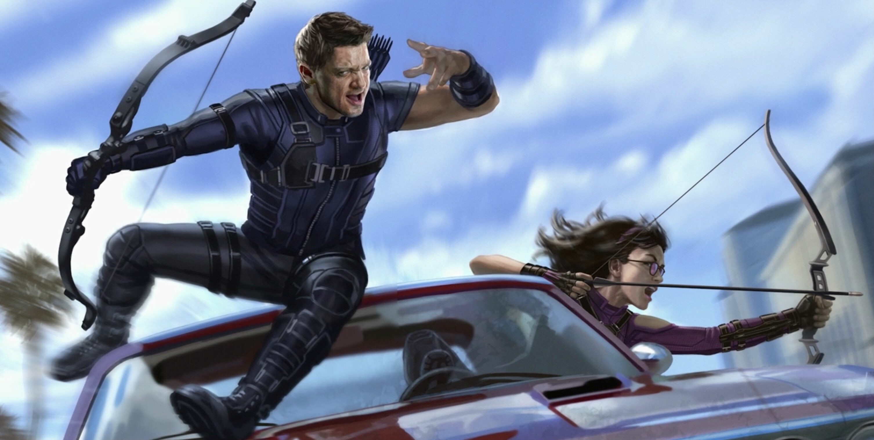 Hawkeye: Kate Bishop and Clint Barton, An expert marksman, archer and hand-to-hand combatant. 3020x1520 HD Background.