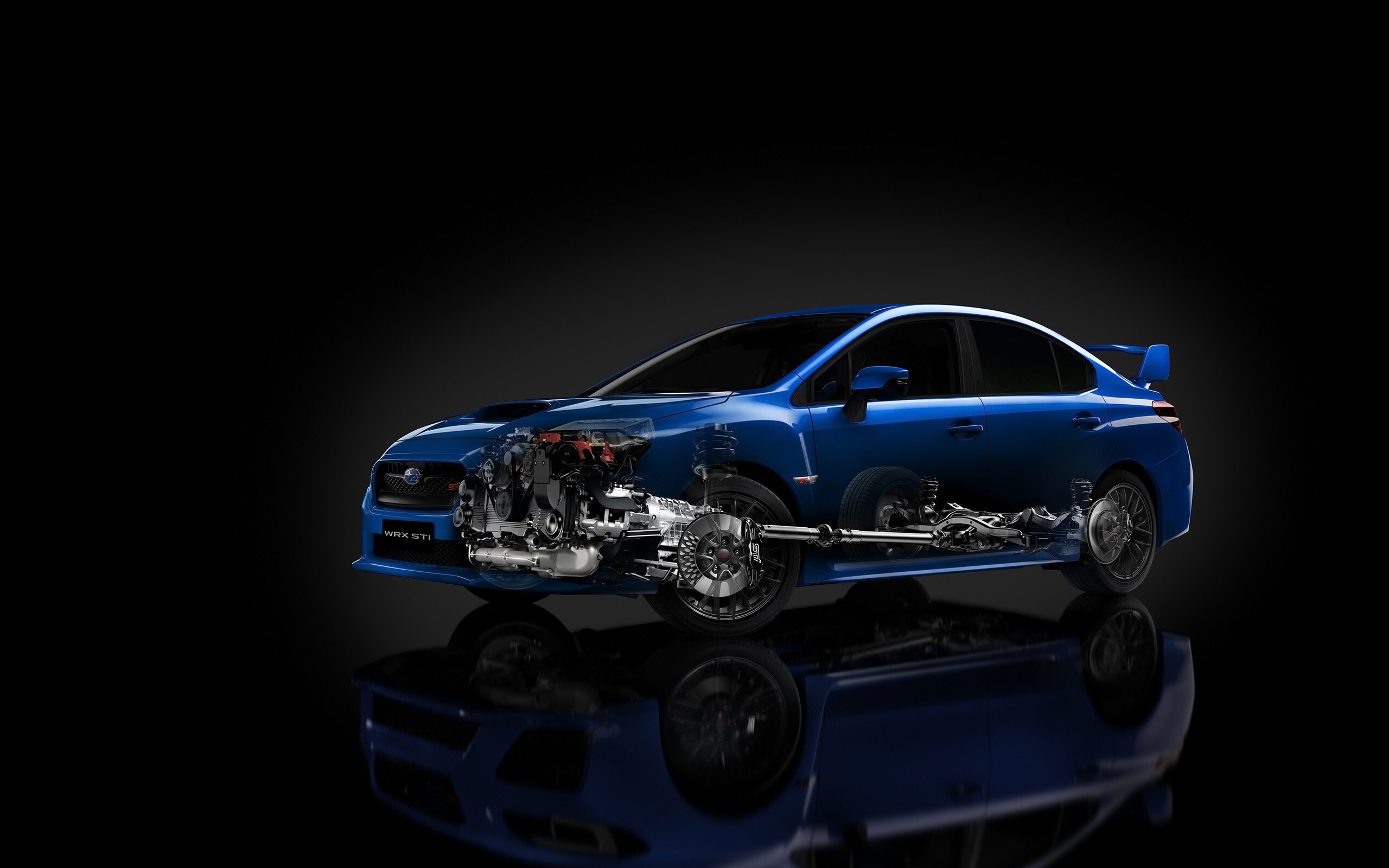 Subaru: 2015 WRX STi engine interior, Automotive design. 2560x1600 HD Wallpaper.