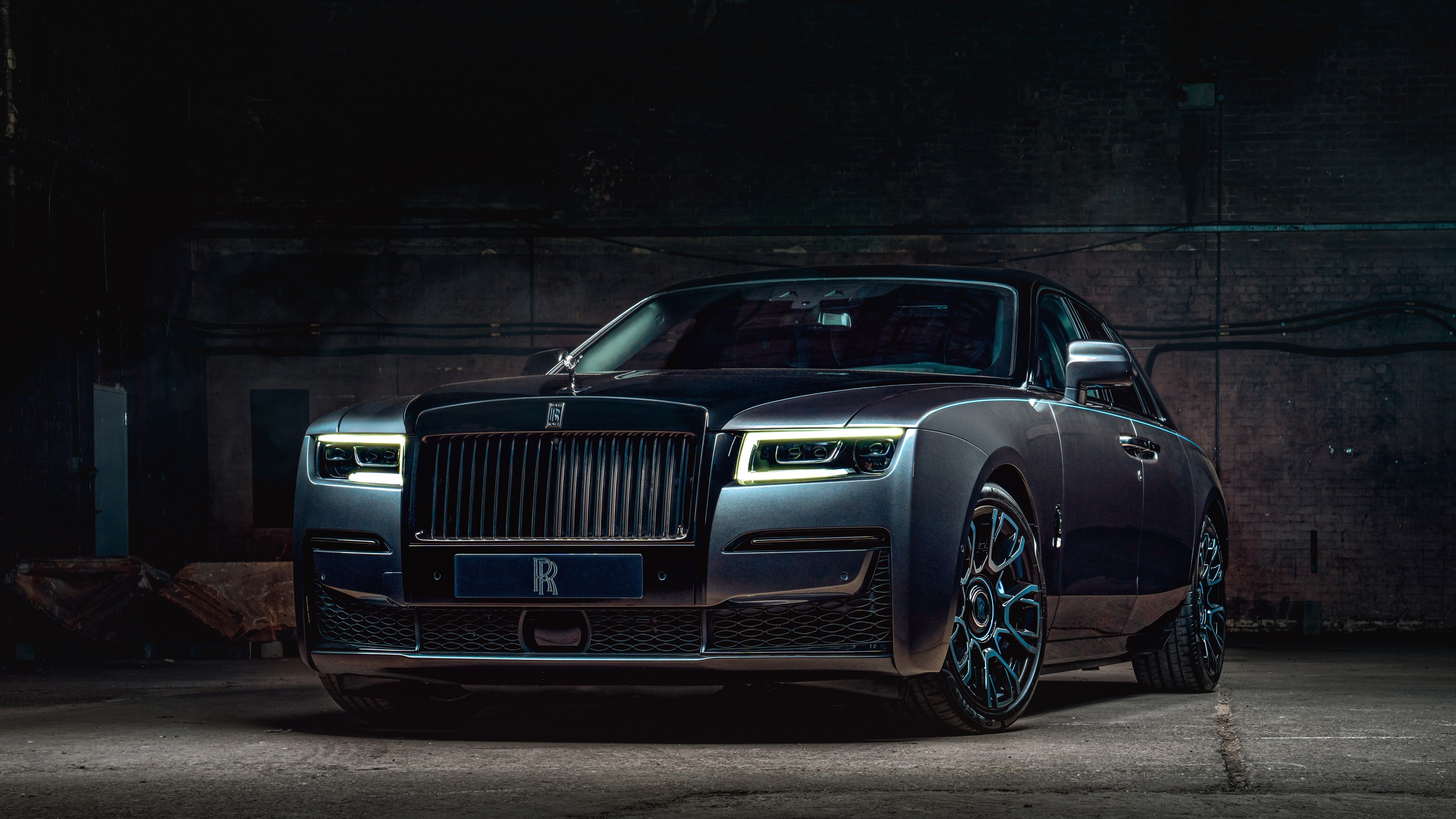 Rolls-Royce Ghost, Black Badge edition, 2021 model, Blackdark wallpaper, 3840x2160 4K Desktop