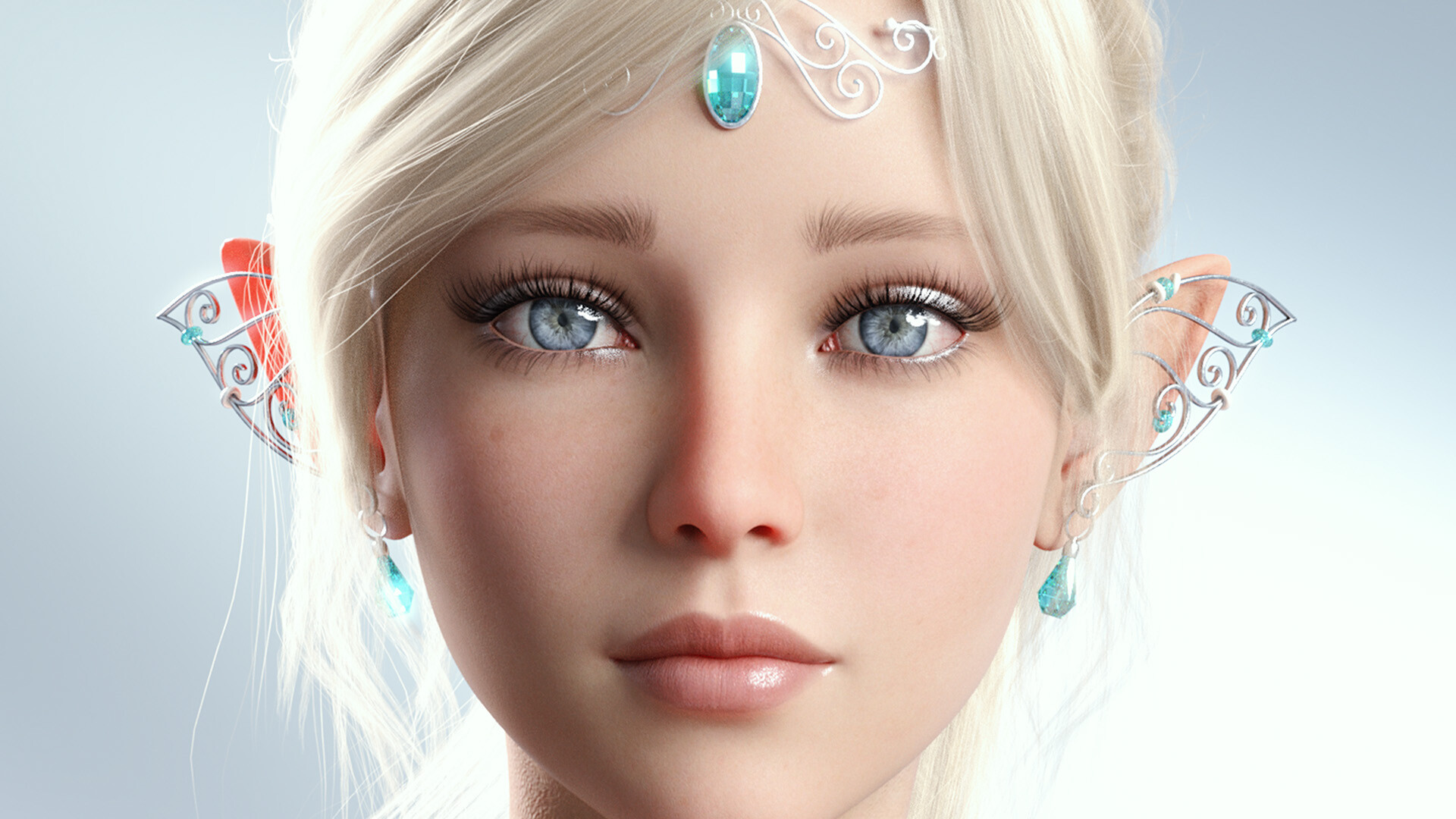 Breathtaking face, Artistic beauty, Enigmatic elf, Serene white, 1920x1080 Full HD Desktop