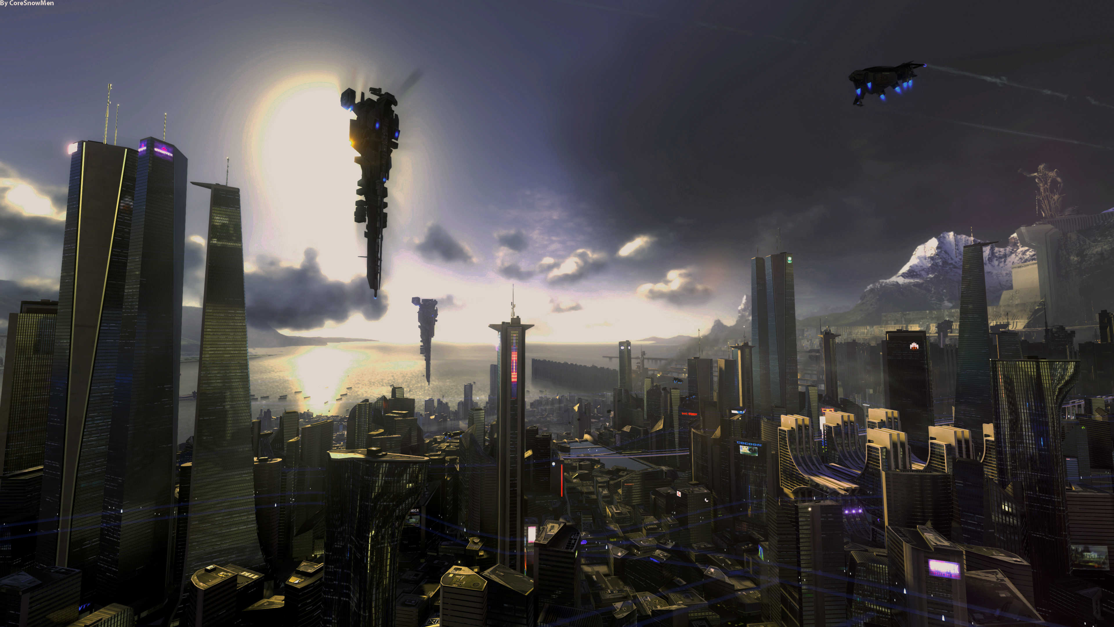 Futuristic City Skyline, Sci-fi wonderland, Advanced technology, Urban marvels, 3840x2160 4K Desktop