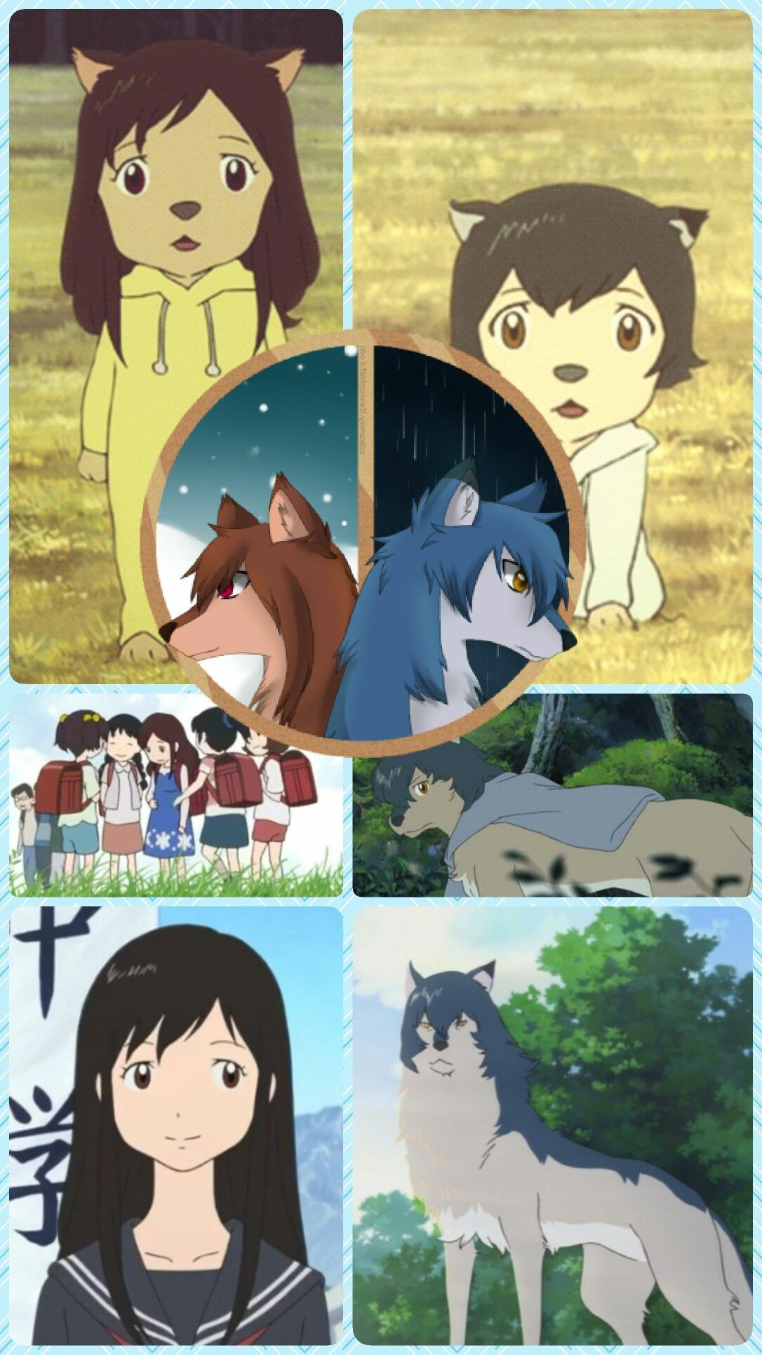 Wolf Children, Heartwarming anime, Ame & Yuki, Endearing family story, 1090x1940 HD Phone