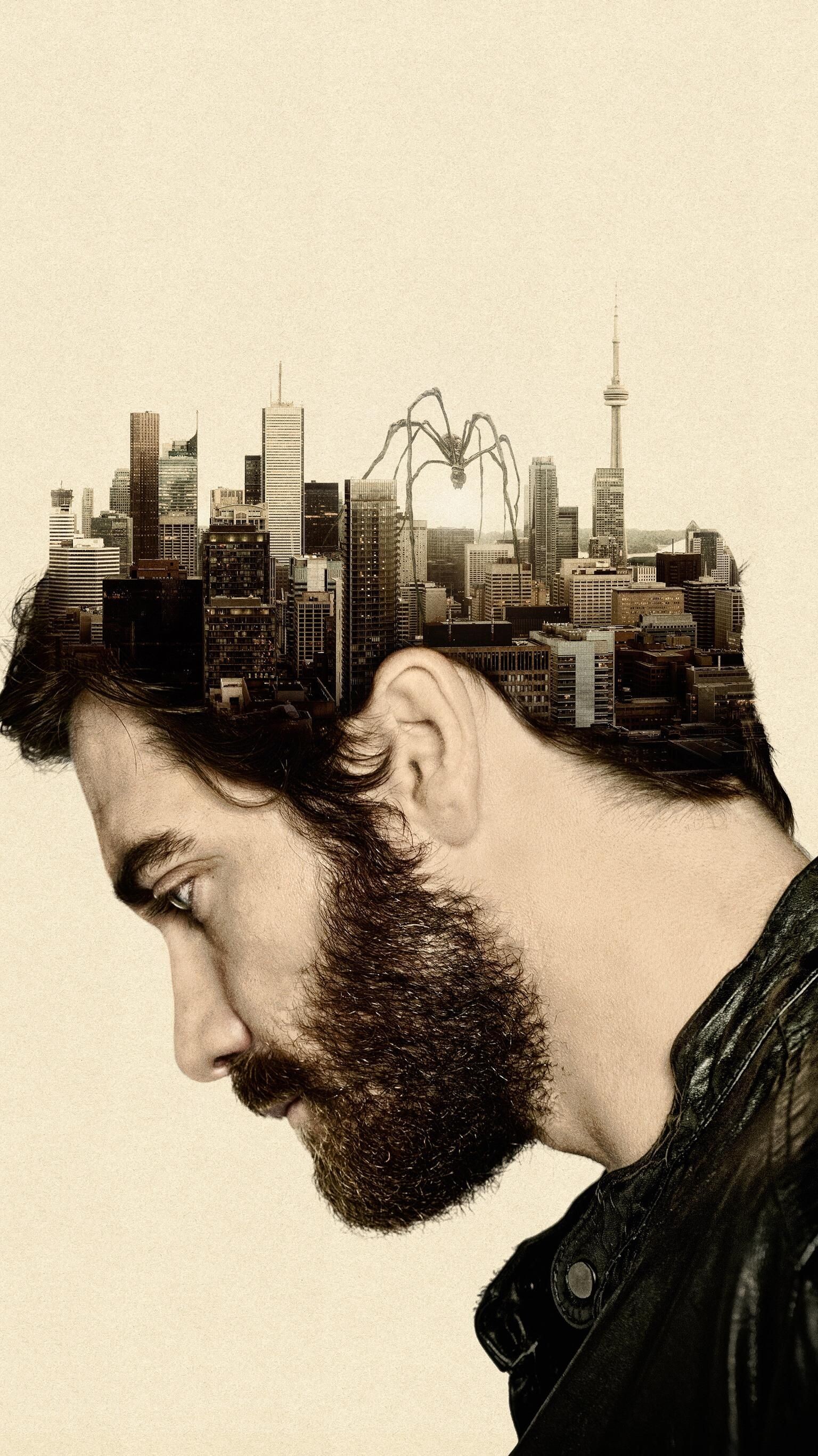 Enemy (Movie 2013): A 2013 psychological drama film directed by Denis Villeneuve, Two identical men, Different in personality. 1540x2740 HD Background.