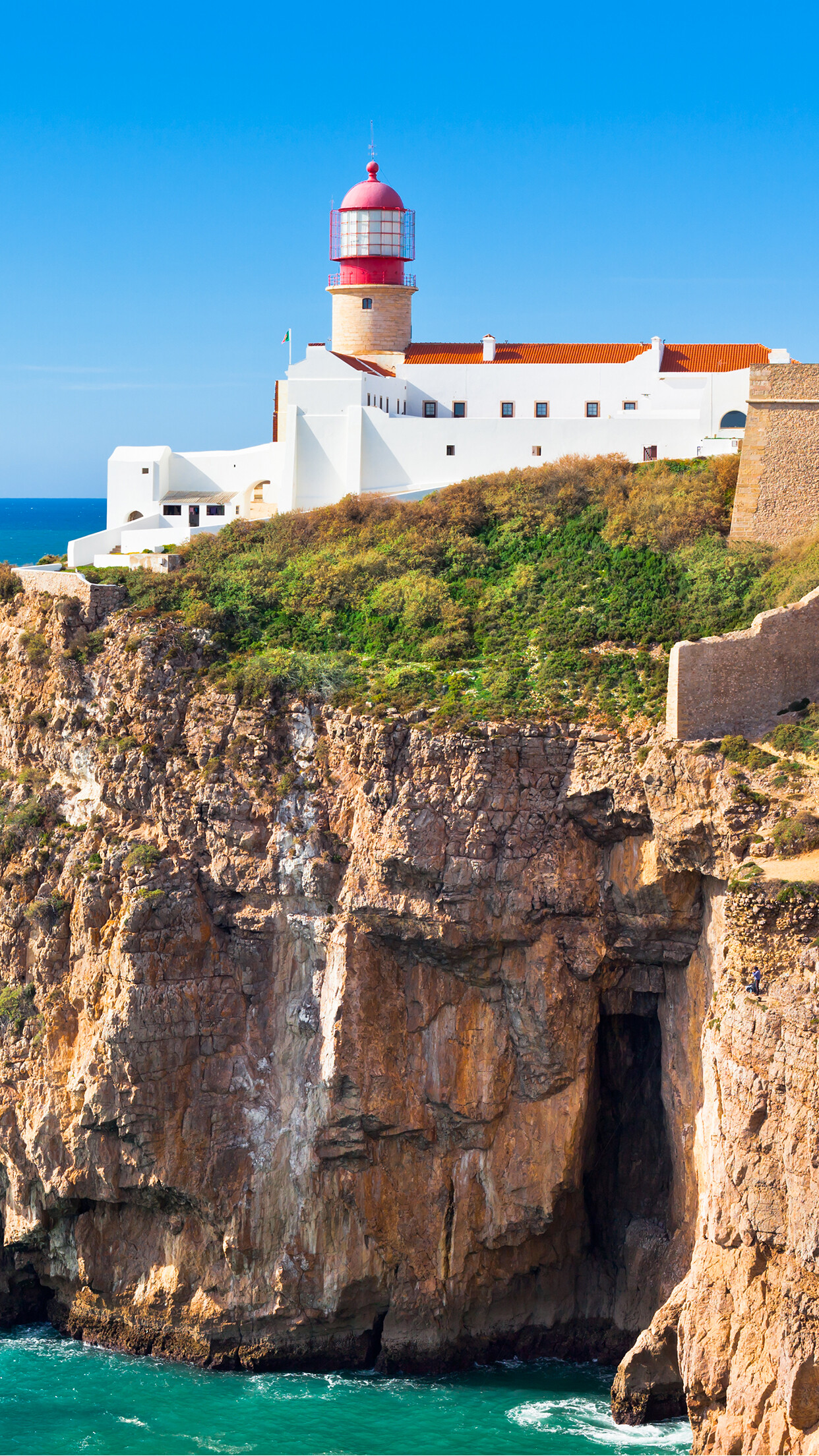 Portugal: Cape St Vincent, The country occupies an area of 35,560 square miles. 1250x2210 HD Background.