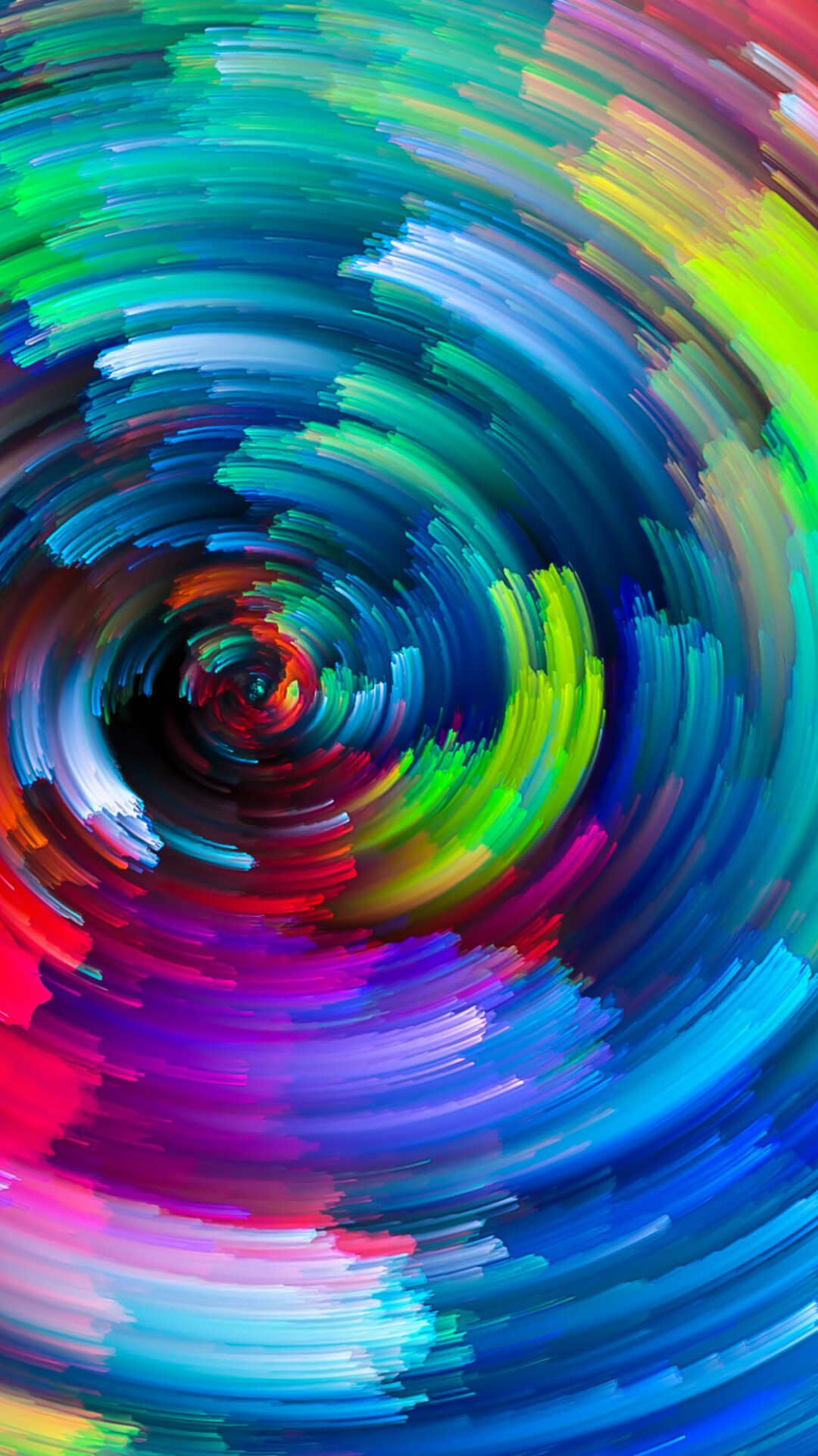 Rainbow Colors: Abstract swirl, Line segments, Ornament. 1080x1920 Full HD Background.