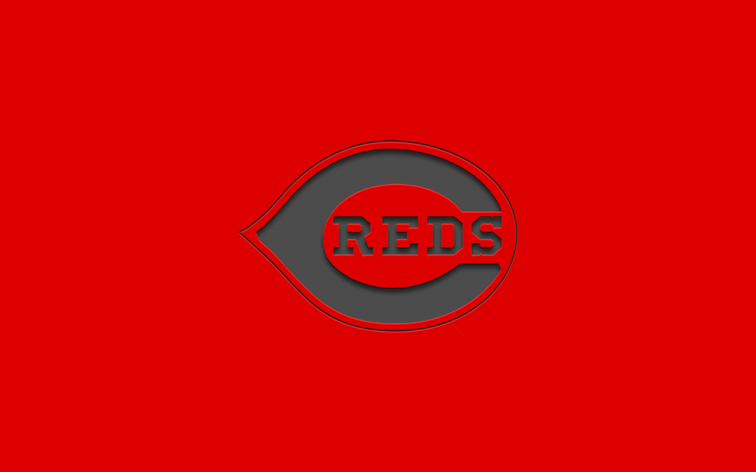 Cincinnati Reds, Red background, Team emblem, Ohio baseball, 2560x1600 HD Desktop