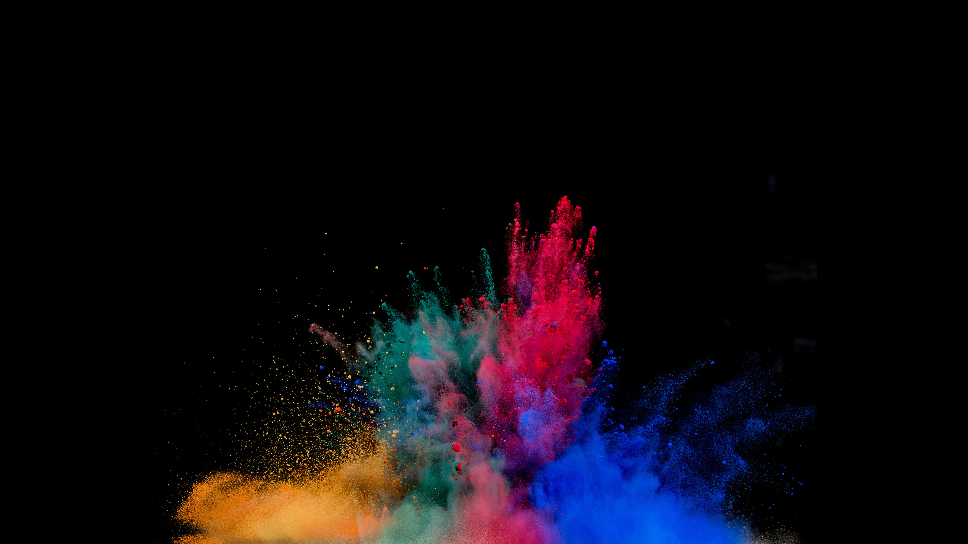 Colorful powder explosion, Artistic imagery, Vibrant colors, Energetic burst, 3840x2160 4K Desktop