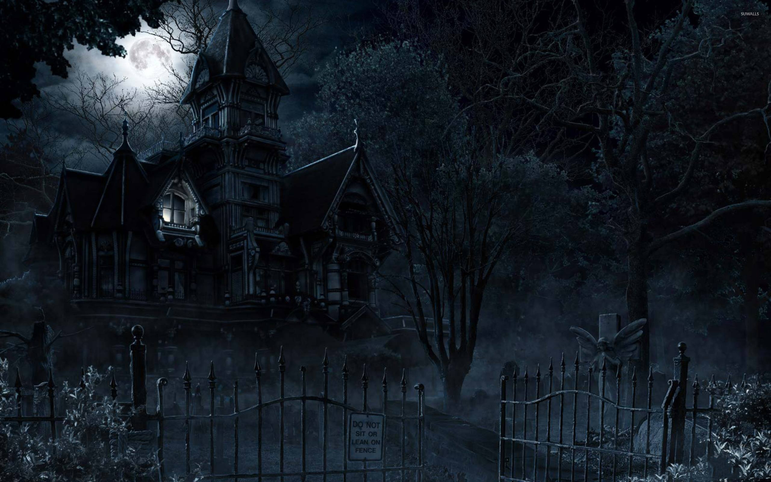 Haunted Mansion, Desktop wallpaper, Scary atmosphere, Christopher Cunningham, 2560x1600 HD Desktop