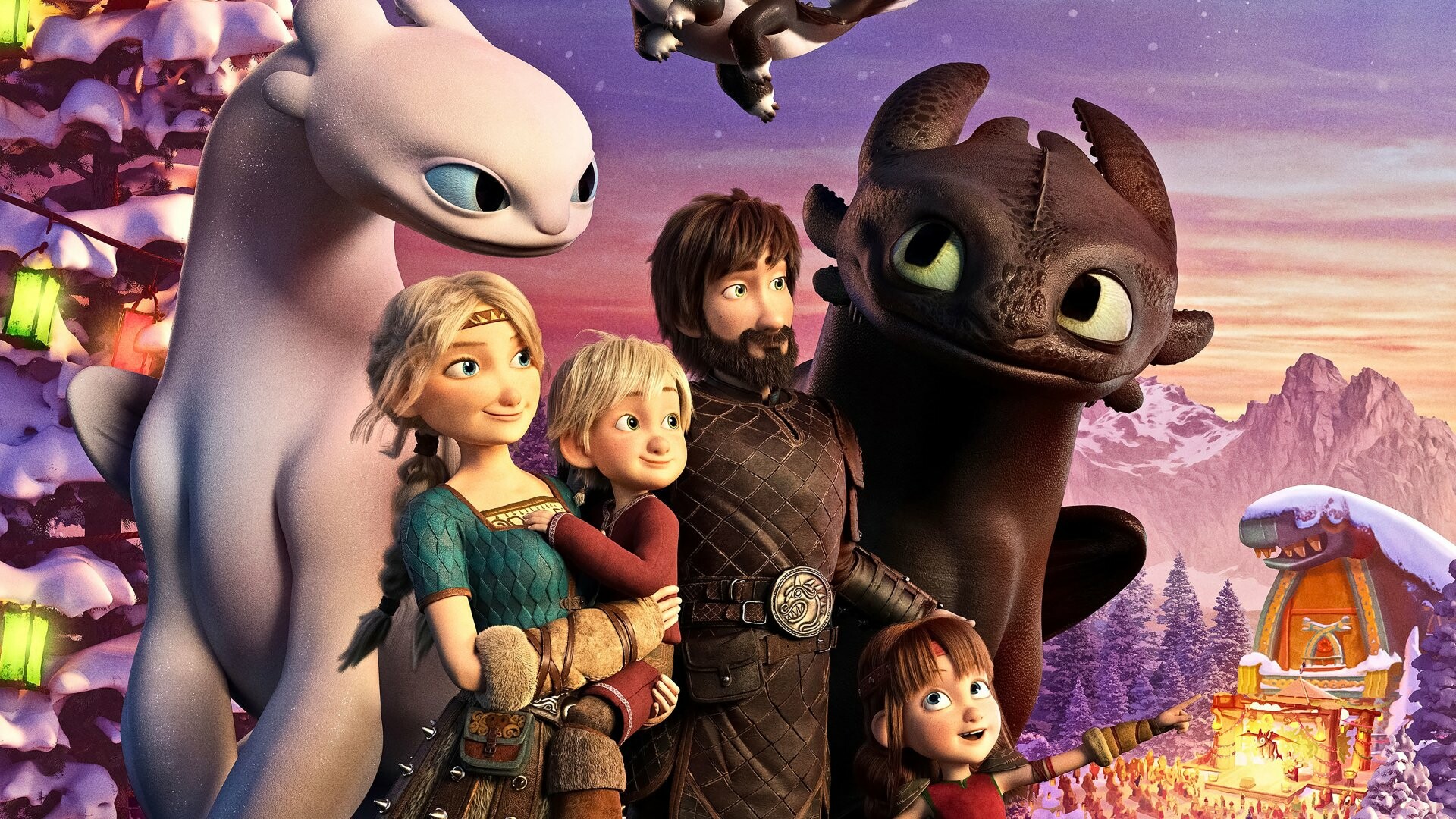 How to Train Your Dragon: Astrid Hofferson, Toothless, Hiccup Horrendous Haddock III. 1920x1080 Full HD Wallpaper.