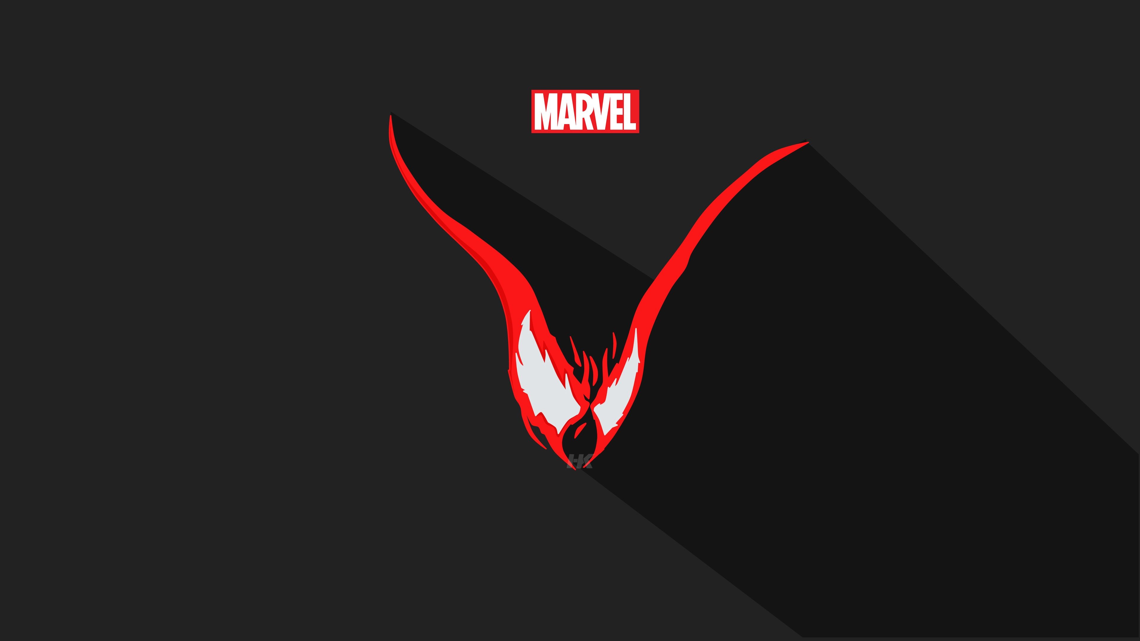 Marvel Minimalist, Wallpaper 4K Venom Vector Minimalism, 3840x2160 4K Desktop