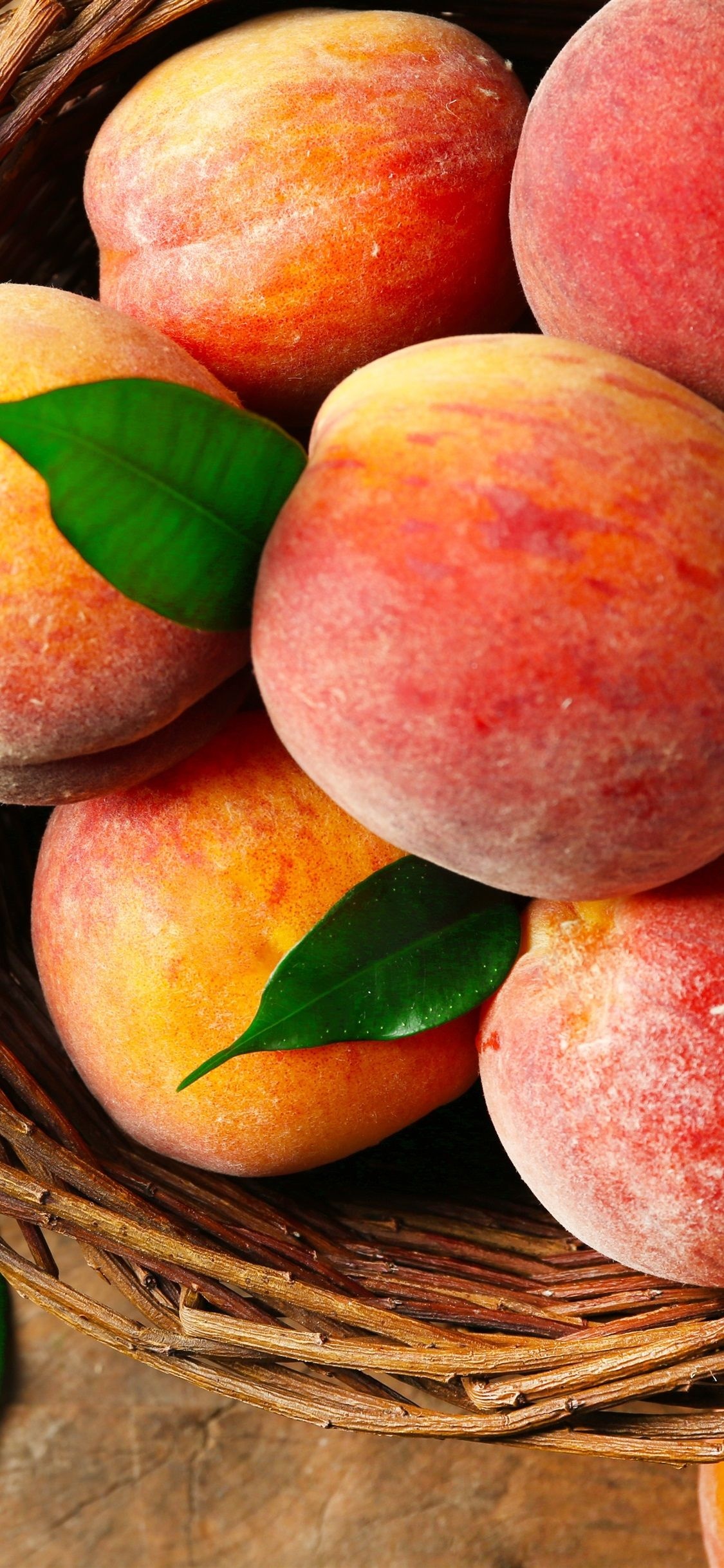 Peach: Sweet, juicy, and fragrant, Staple food. 1130x2440 HD Background.
