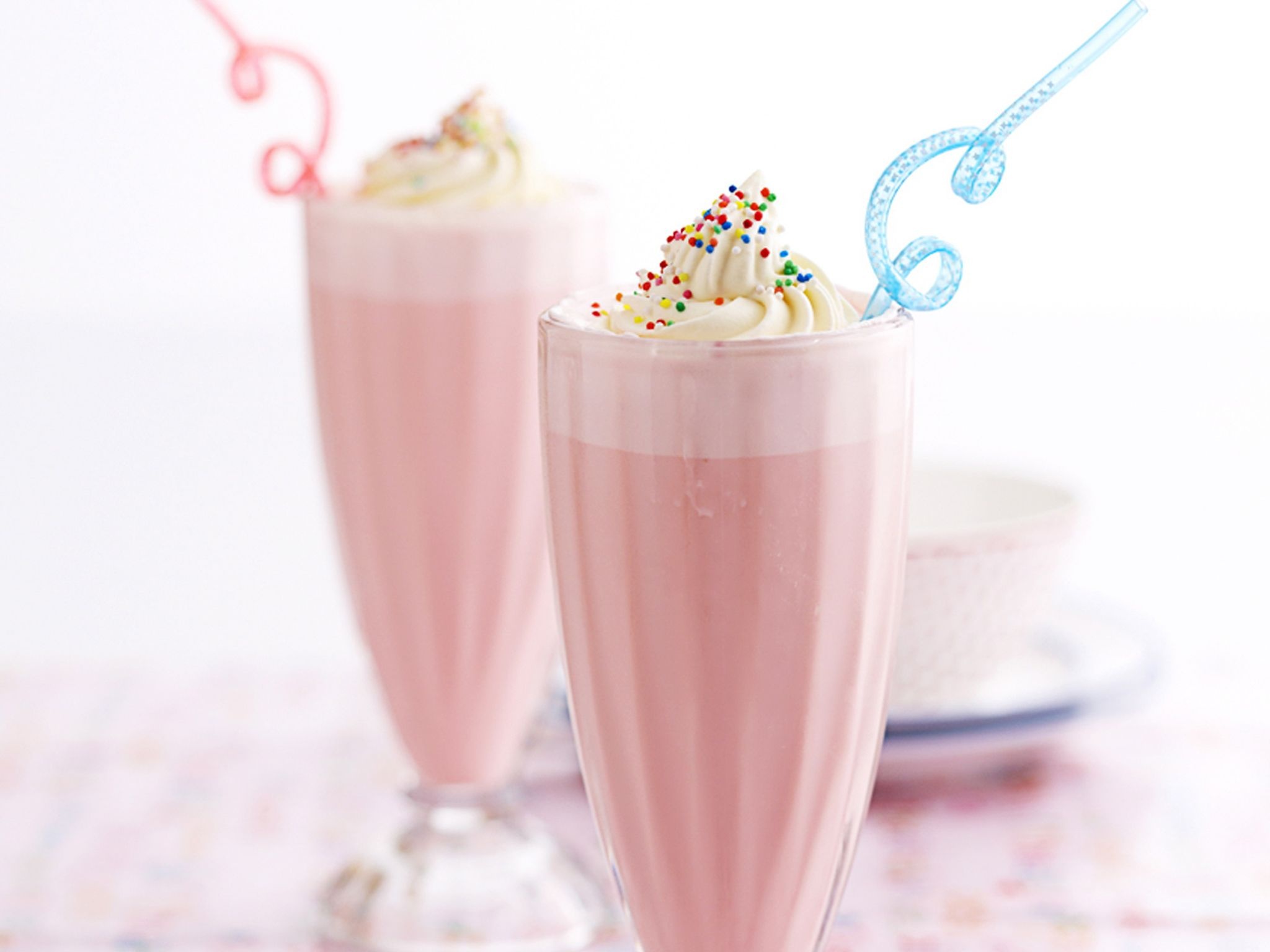 Milkshake: Mixing milk with a flavoring or fruit, Drinking straw. 2050x1540 HD Wallpaper.