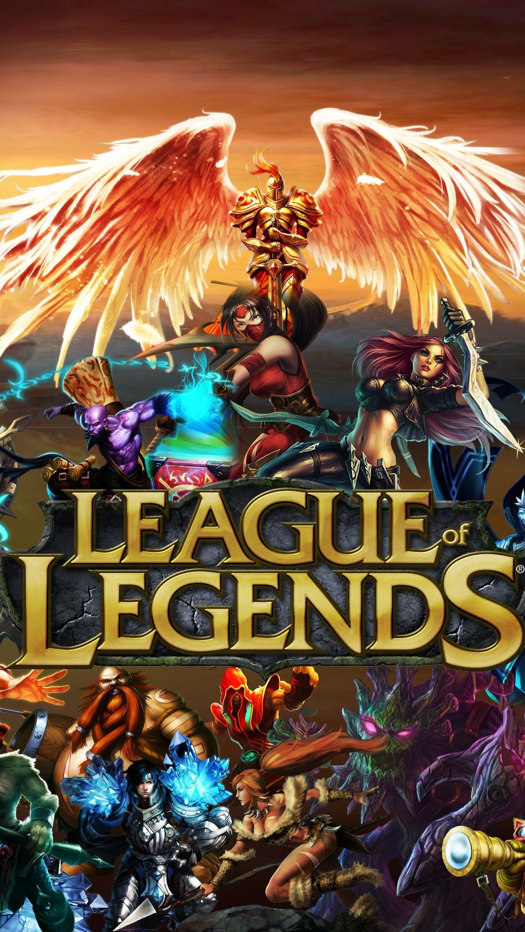 League of Legends: MOBA video game developed and published by Riot Games. 1690x3000 HD Background.