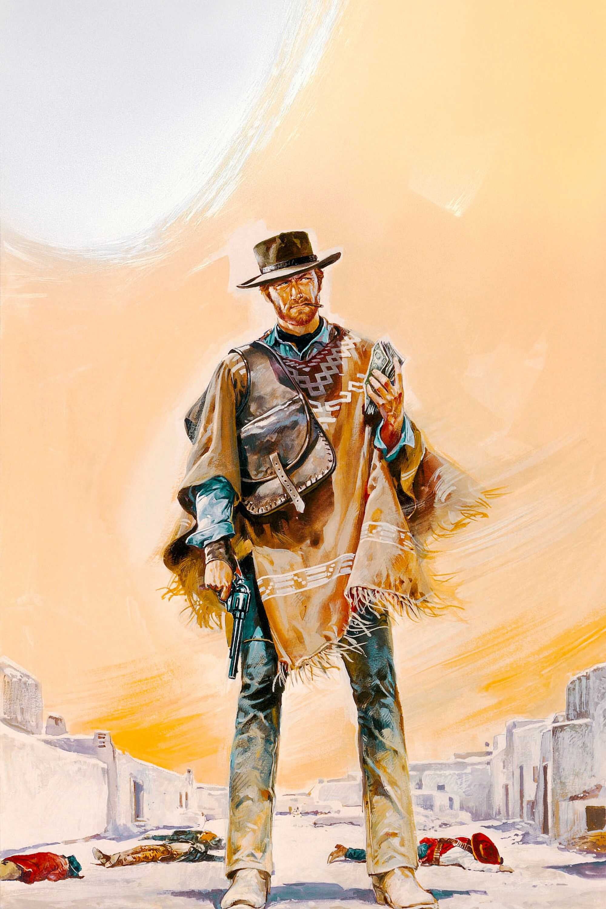 Clint Eastwood: A Fistful Of Dollars, Spaghetti Western Film, Directed By Sergio Leone, Leading Role, 1964. 2000x3000 HD Background.