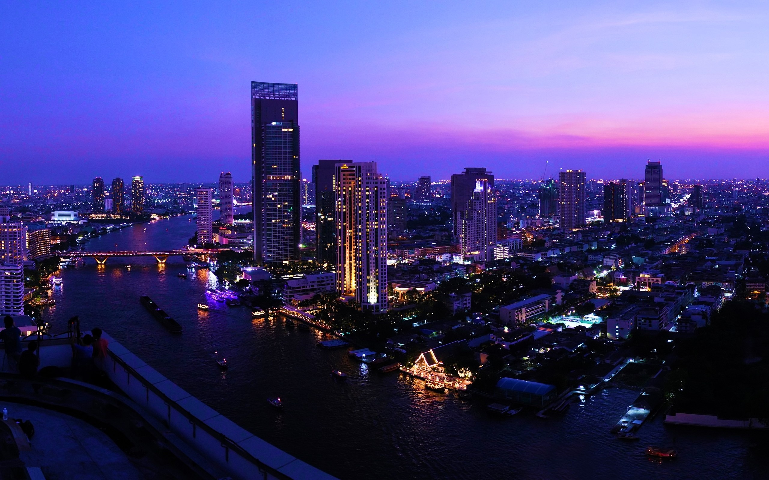 Bangkok Skyline, Travels, Night lights, Wallpaper 147012, 2560x1600 HD Desktop