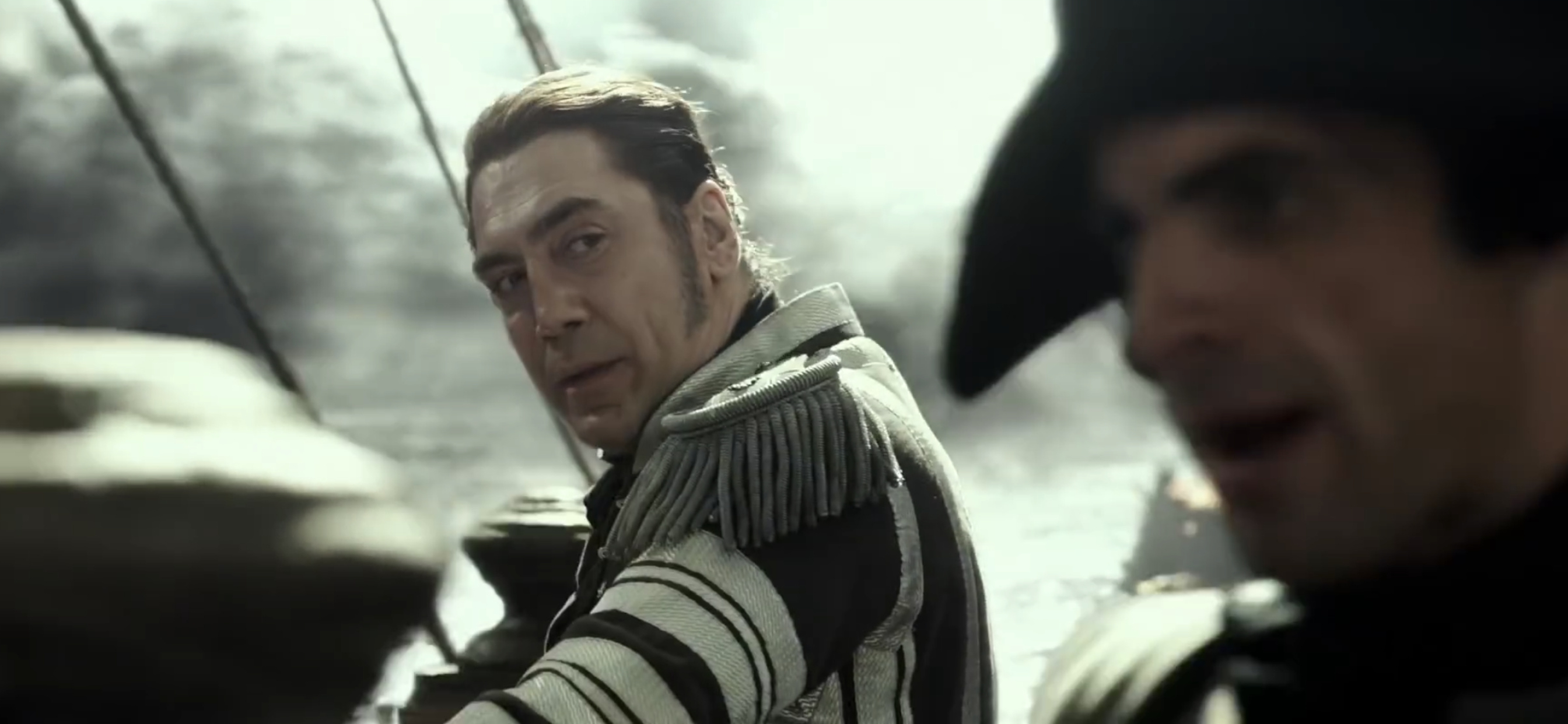 Javier Bardem (Captain Salazar): Terrorized the seas, hunting and killing thousands of pirates. 2690x1250 Dual Screen Wallpaper.