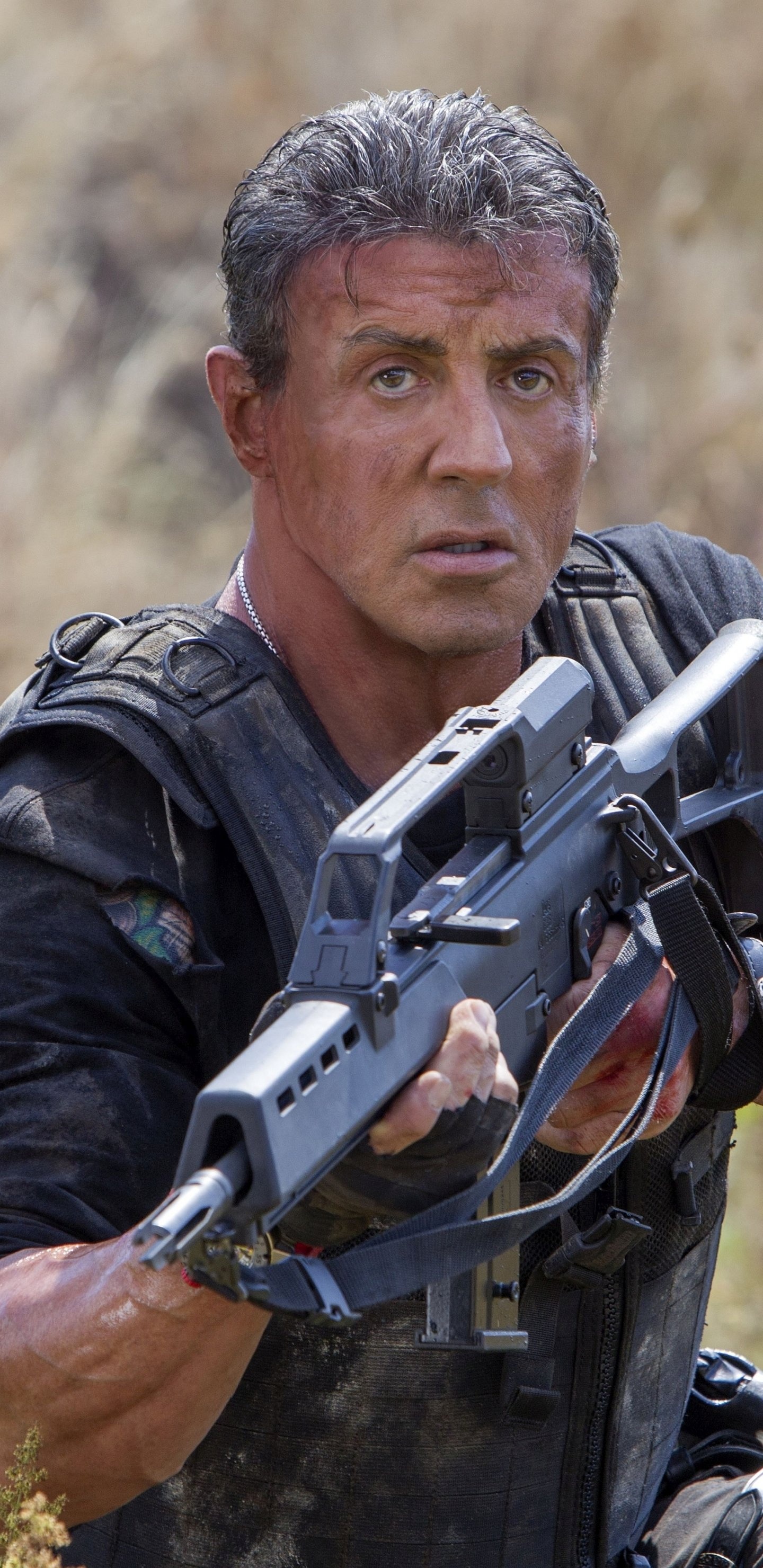 The Expendables, Explosive ensemble, Adrenaline-fueled battles, Action-packed thrill, 1440x2960 HD Phone