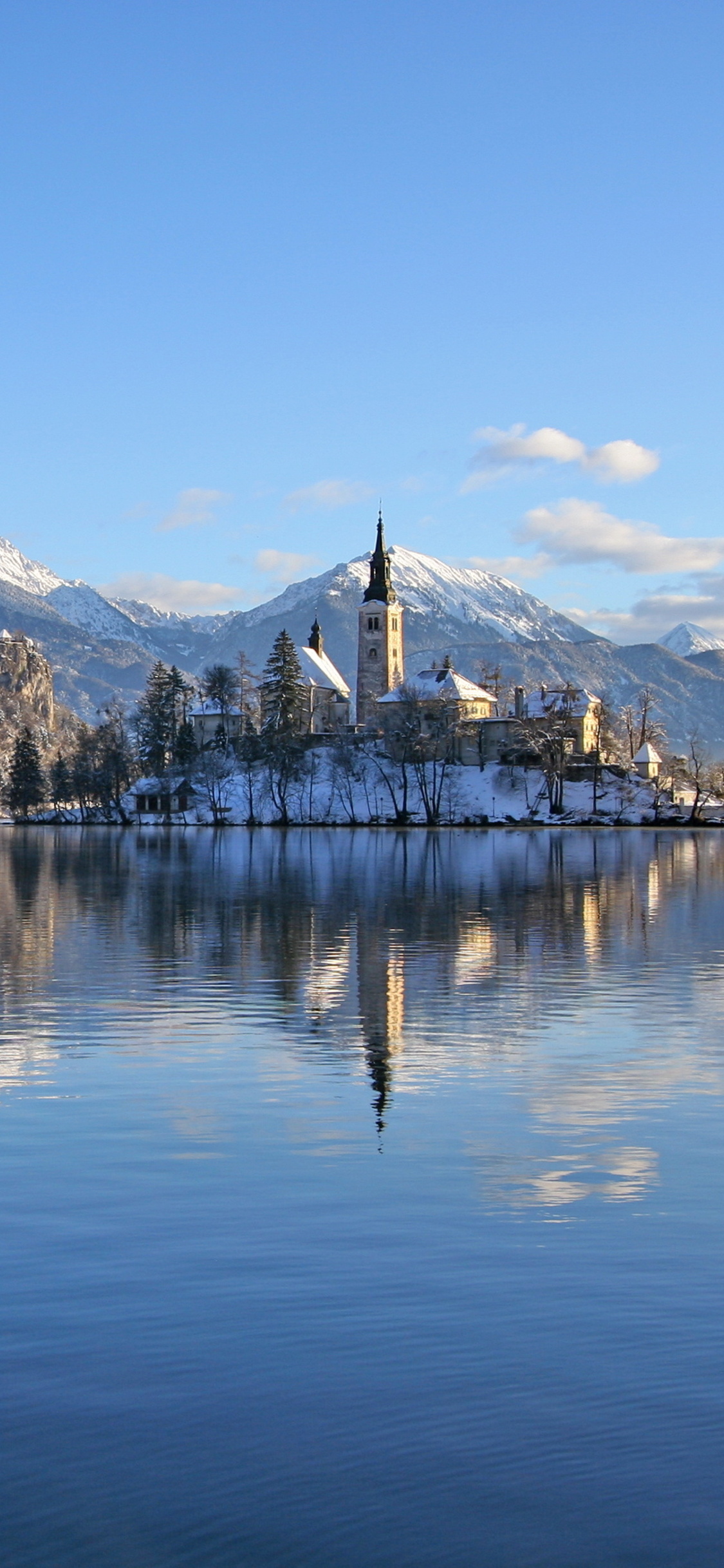 Lake Bled, Slovenia lakes, Alps snow, iPhone wallpaper, 1130x2440 HD Phone