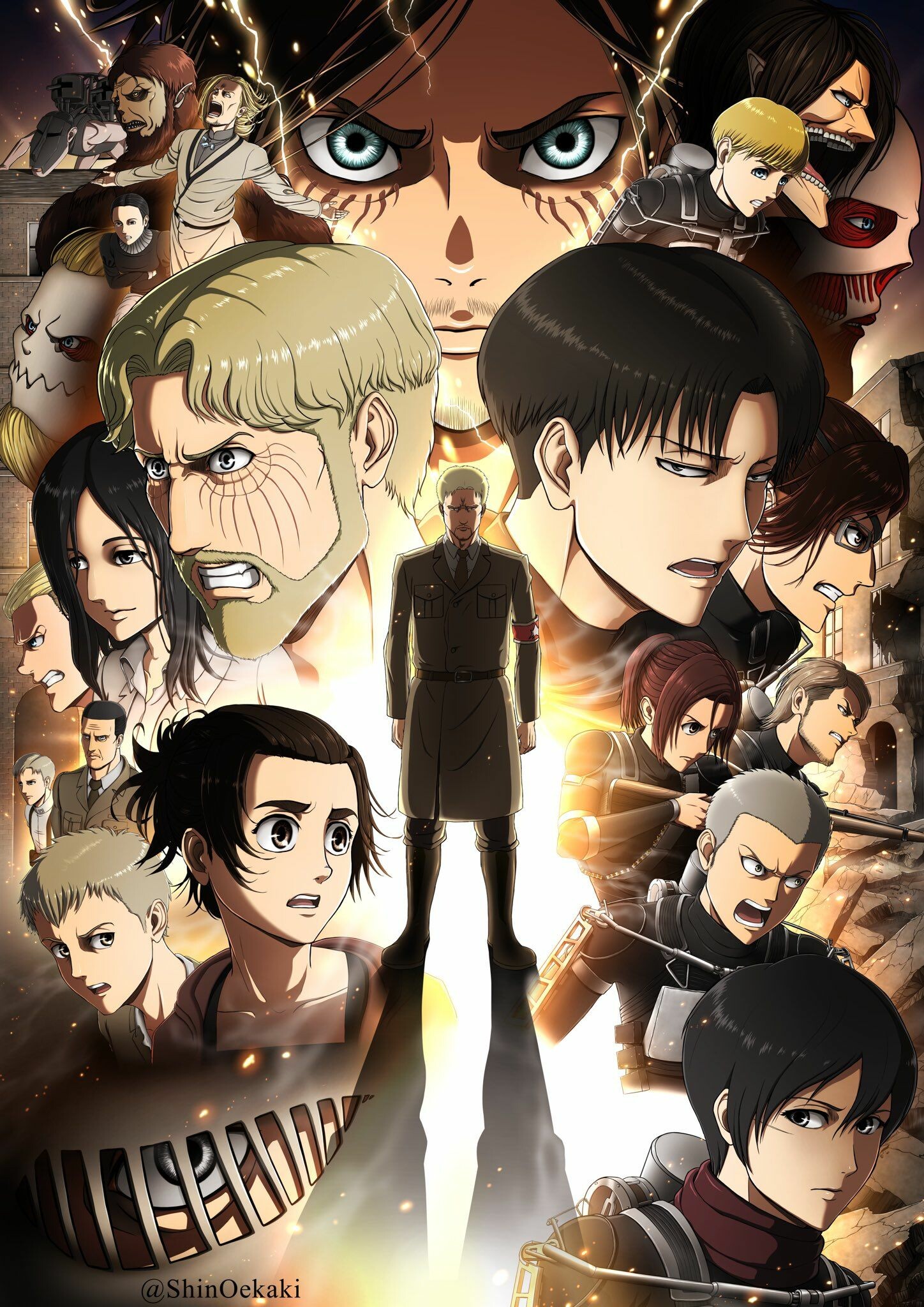 Attack on Titan: The Final Season: Anime, "Midnight Train", "The Door of Hope", "From One Hand to Another". 1450x2050 HD Wallpaper.