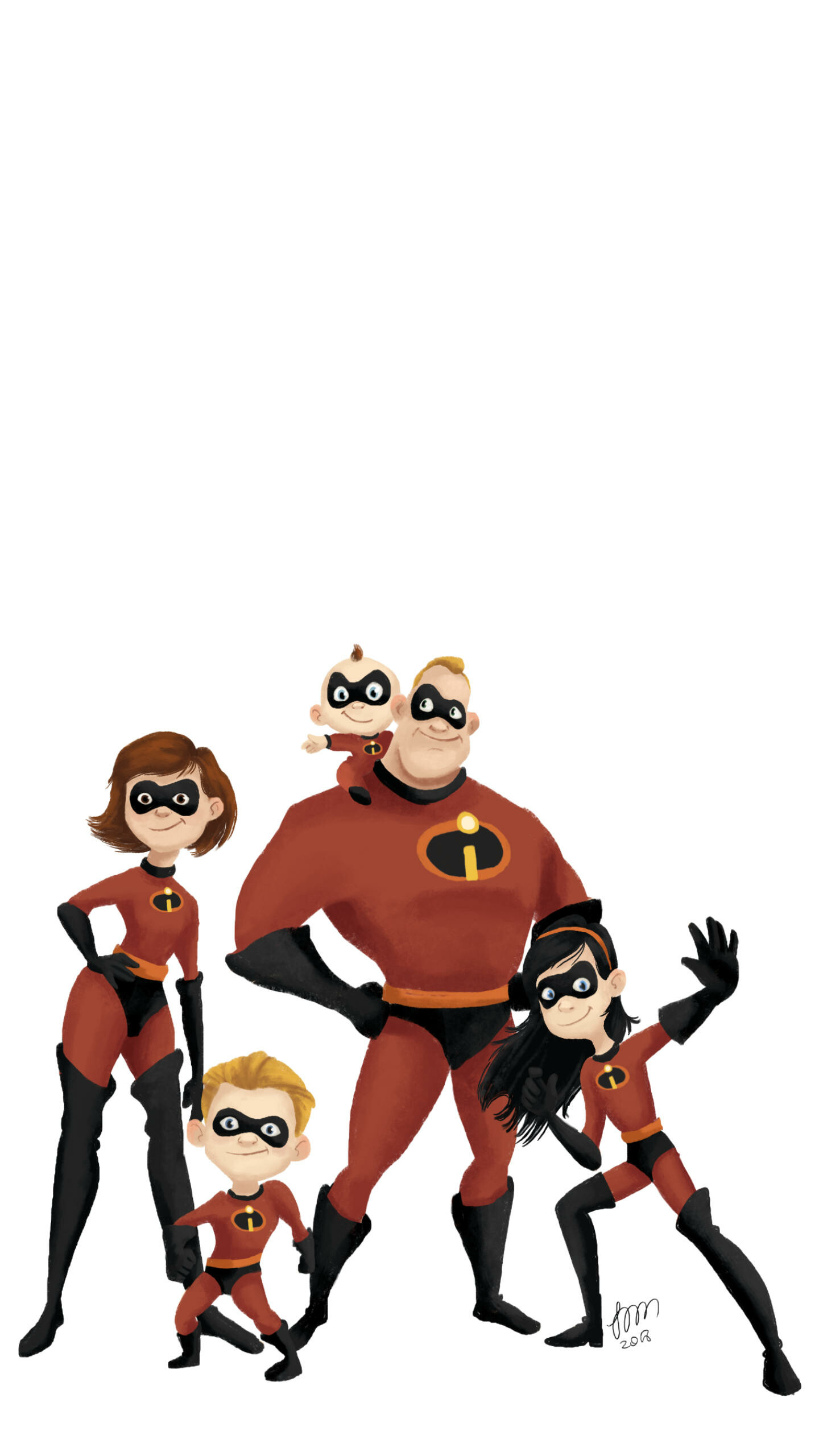 The Incredibles: An animated cartoon following superheroes who hide their powers in accordance with a government mandate and attempt to live a quiet suburban life with their three children. 1440x2560 HD Background.
