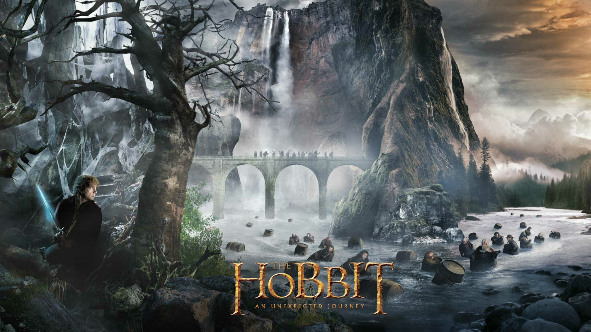 The Hobbit: The story is set in Middle-earth sixty years before the main events of The Lord of the Rings. 1920x1080 Full HD Background.