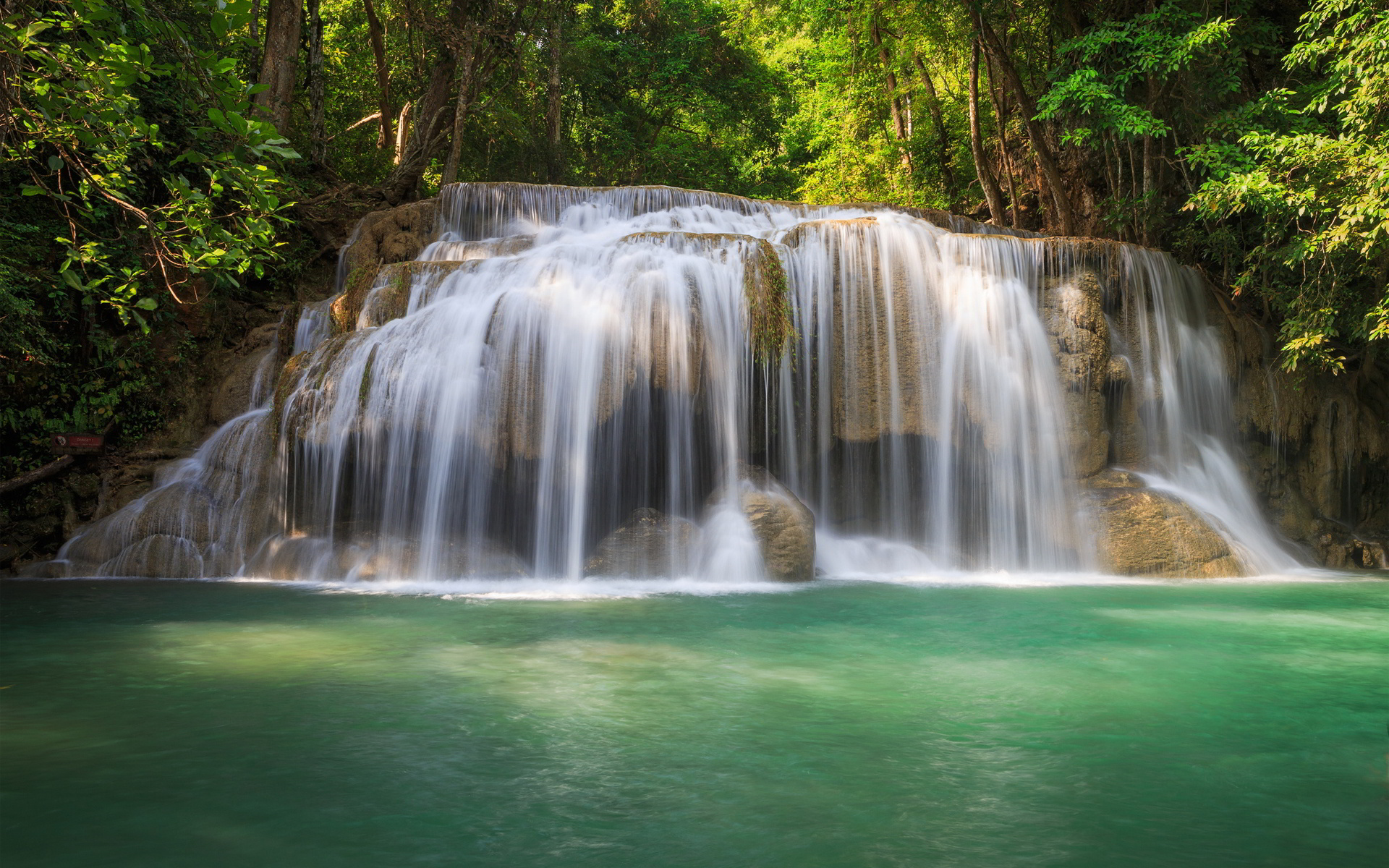 Erawan National Park, Beautiful forest wallpaper, Tranquil waterfalls, Natural beauty, 1920x1200 HD Desktop