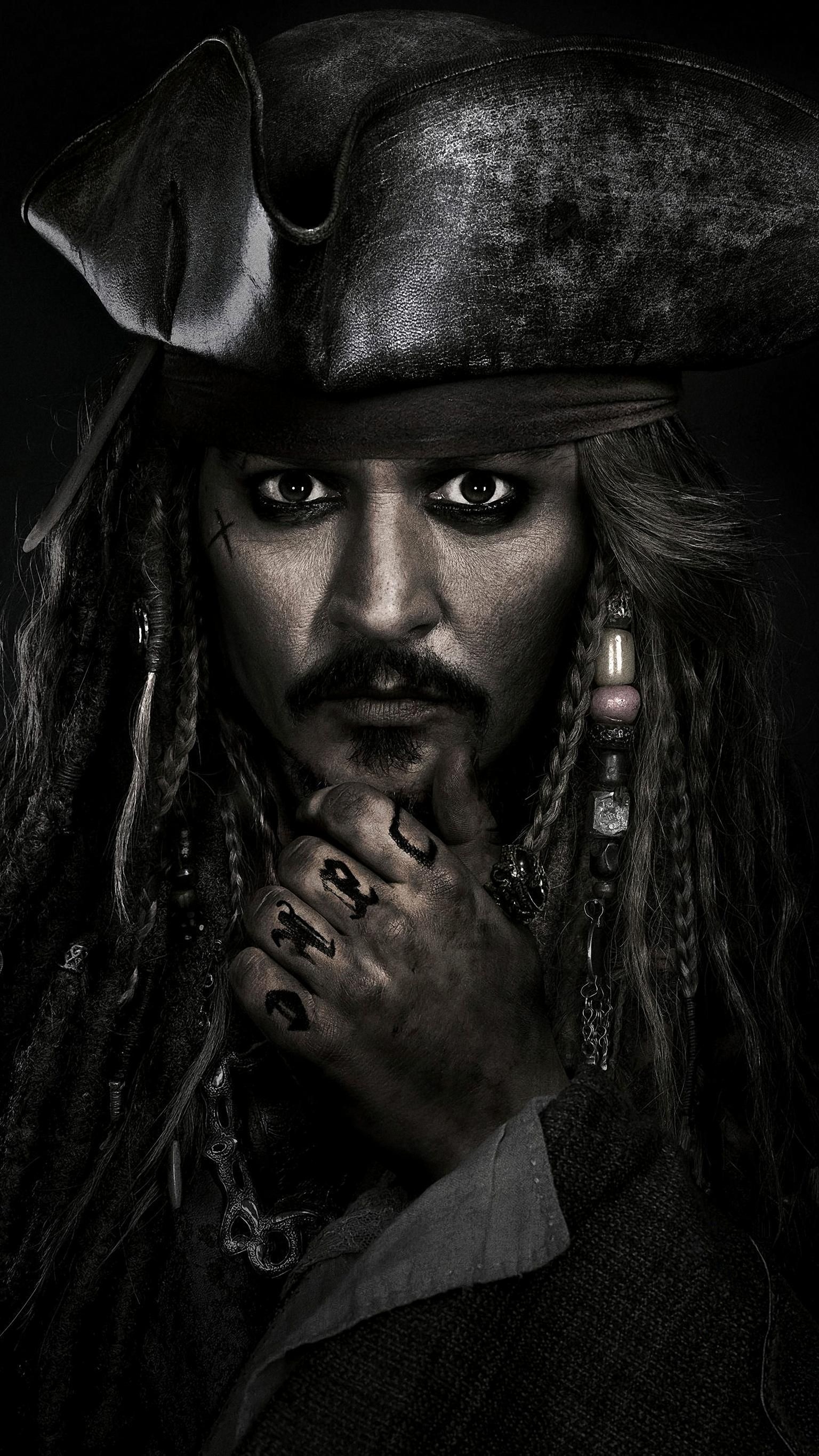 Pirates of the Caribbean: Pirate, Johnny Depp, received an Oscar nomination and much critical acclaim for his performance. 1540x2740 HD Wallpaper.