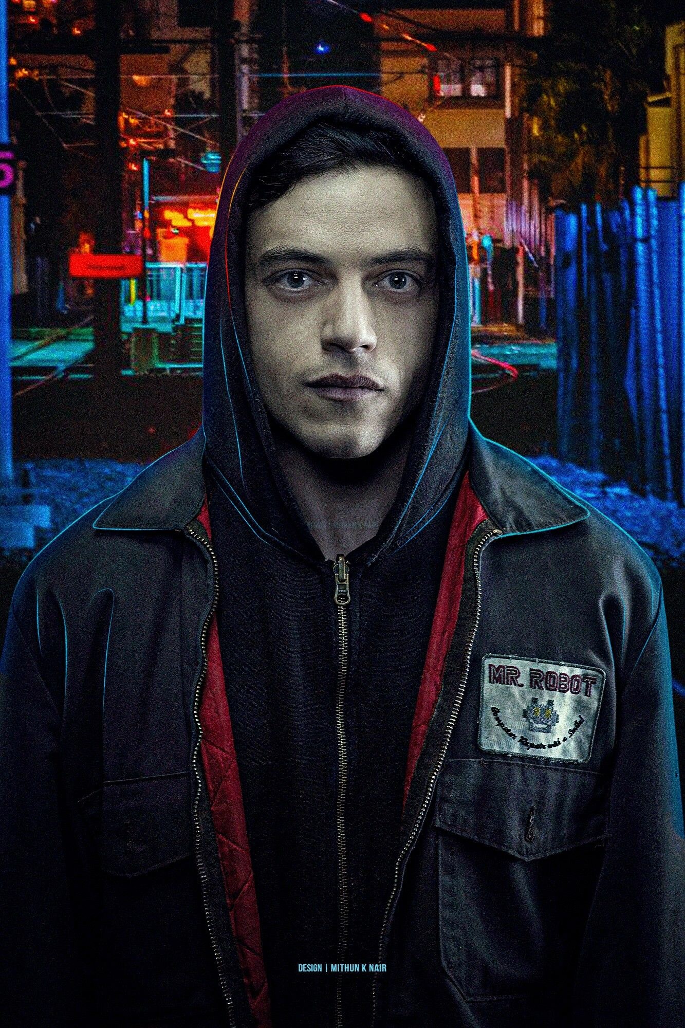 Mr. Robot: Rami Malek as Elliot Alderson is a former employee of Allsafe Cybersecurity and a member of fsociety. 1340x2000 HD Background.