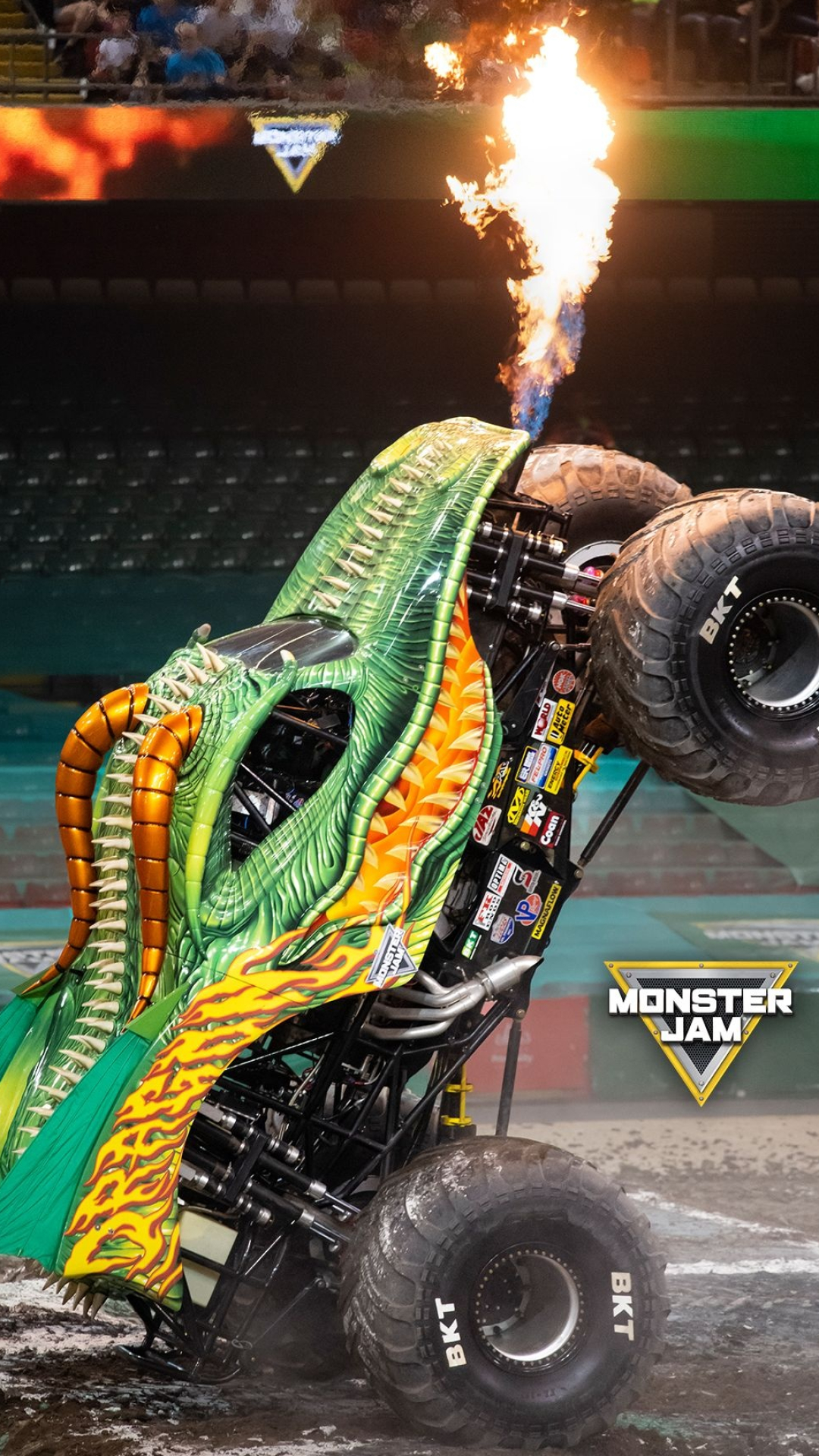 Monster Truck: Dragon with spikes, The driver, Coty Saucier, Debut in 2014. 1080x1920 Full HD Background.