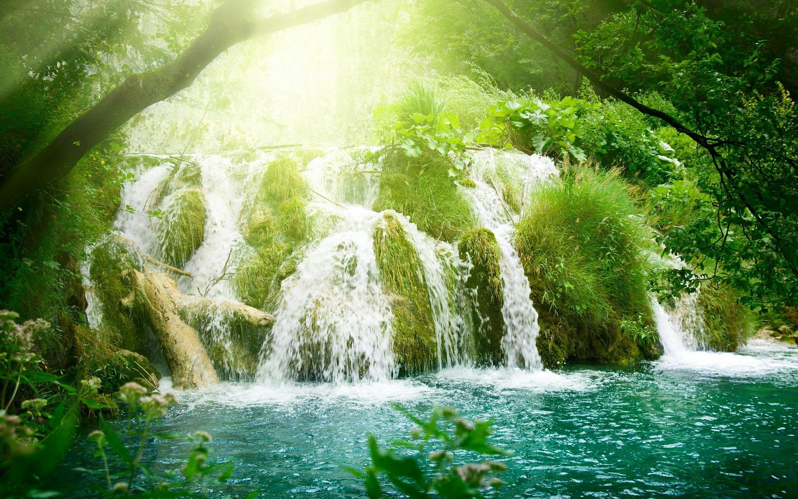 Waterfall: A ribbon is a type of that is very slim and has a narrow stream. 2560x1600 HD Background.