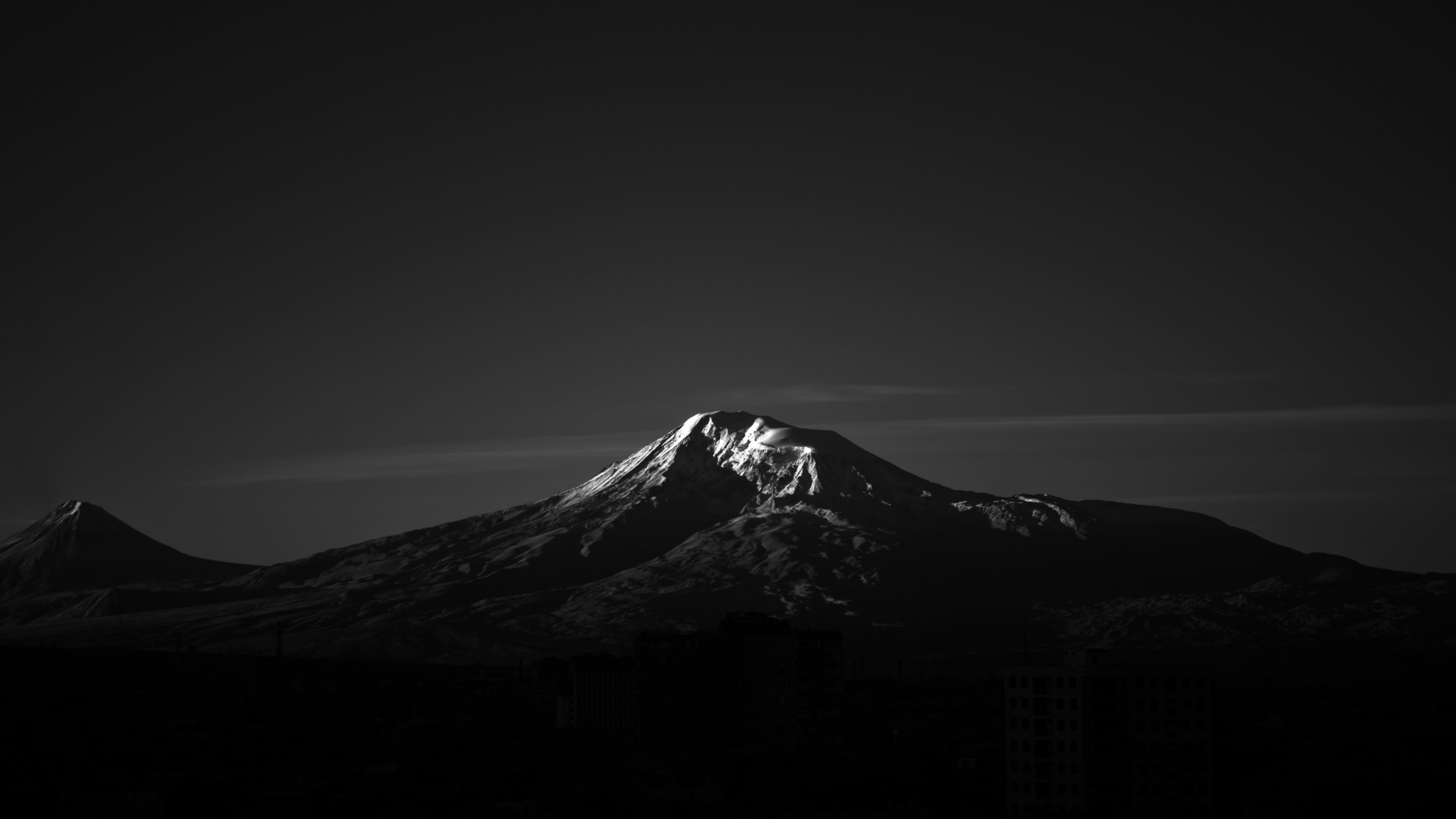 Mountain, Black Wallpaper, 3840x2160 4K Desktop