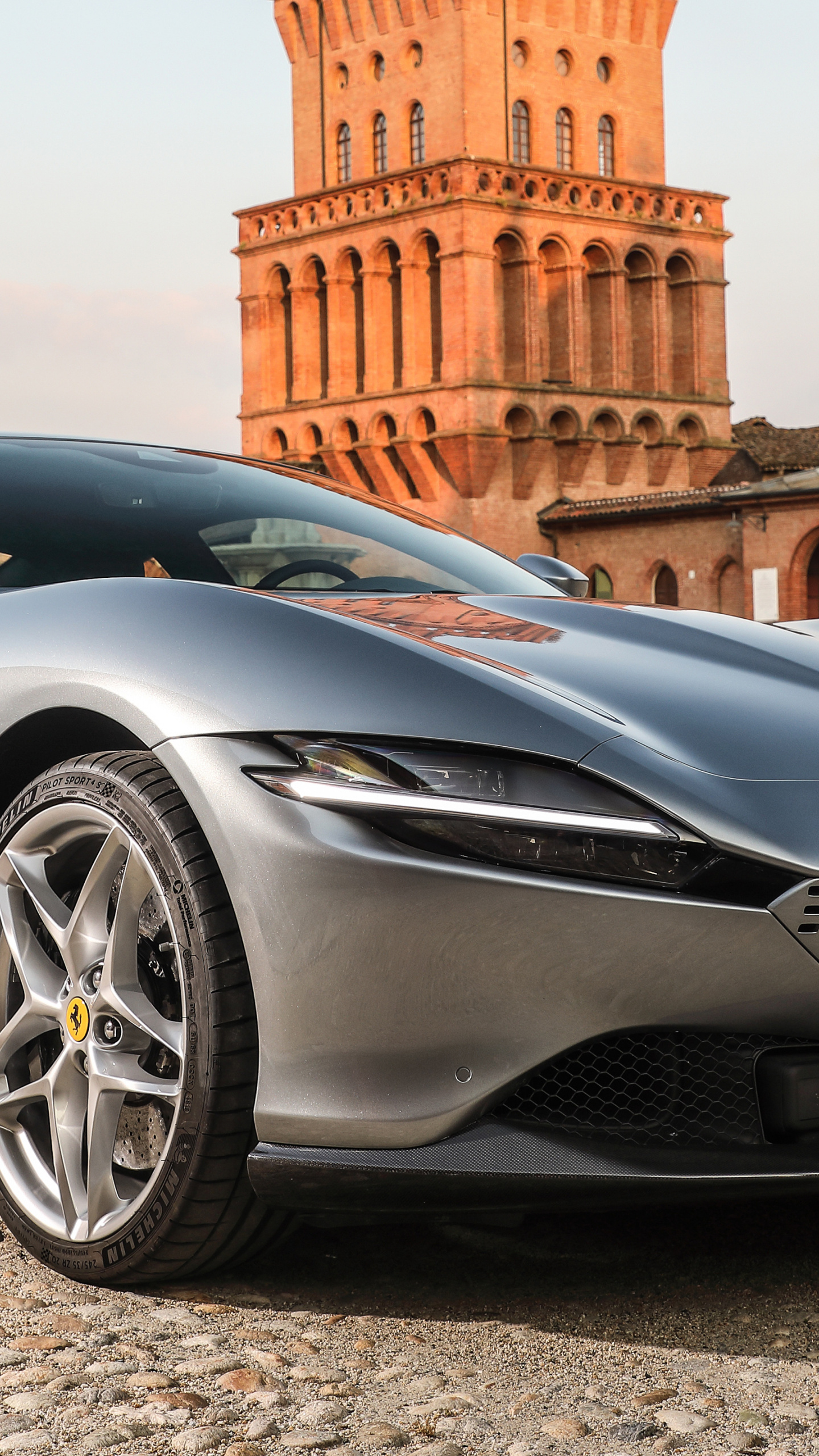 Ferrari Roma, Exquisite auto, Sleek design, Luxury sports car, 1440x2560 HD Handy