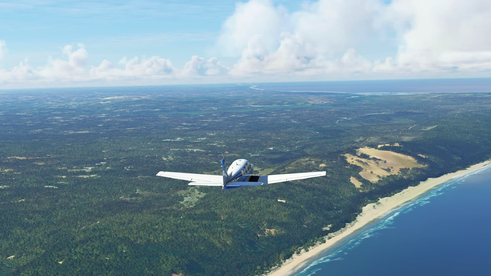Mozambique coast, Aerial views, Stunning landscapes, Flight simulator experience, 1920x1080 Full HD Desktop