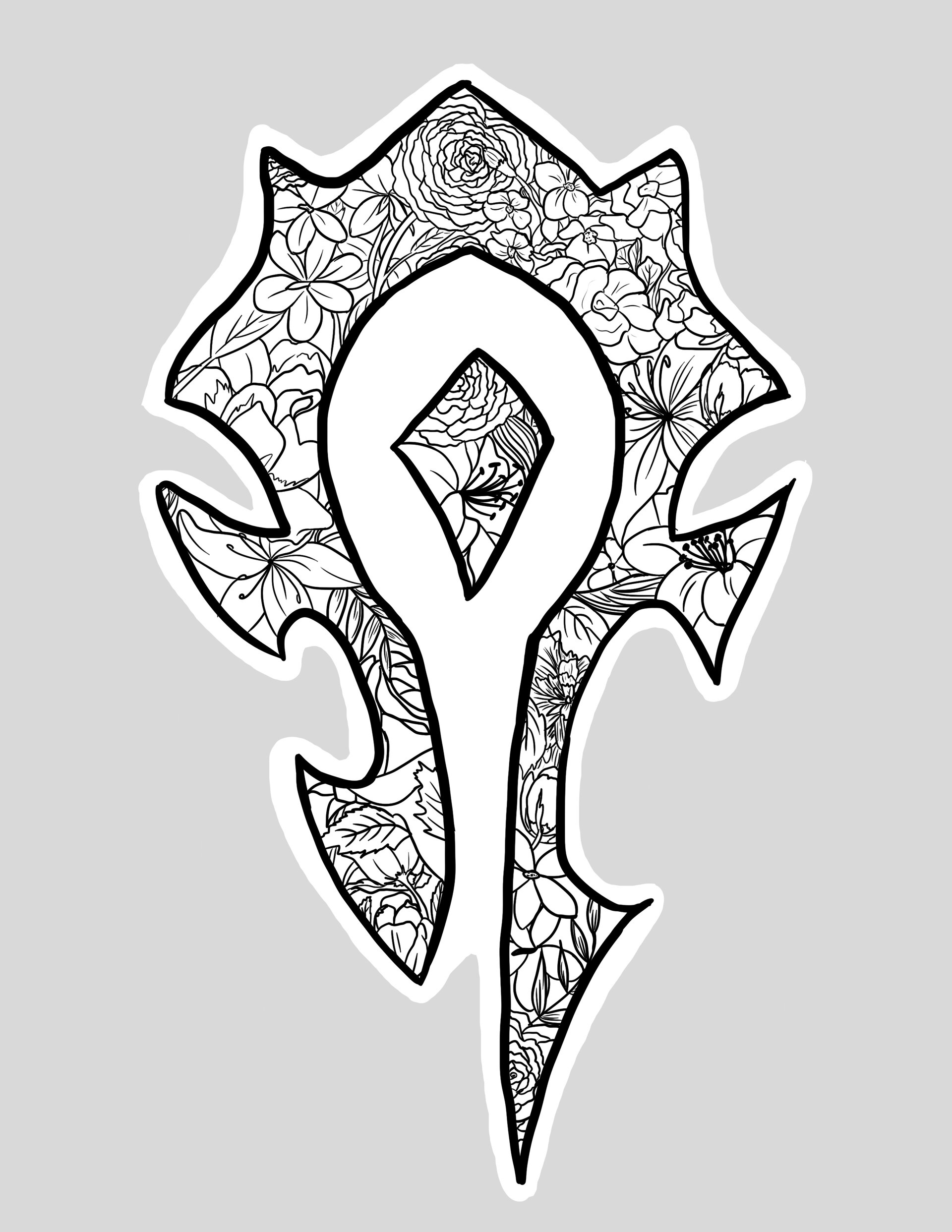 Horde logo, Artistic interpretation, World of Warcraft, Digital art, 1920x2490 HD Phone