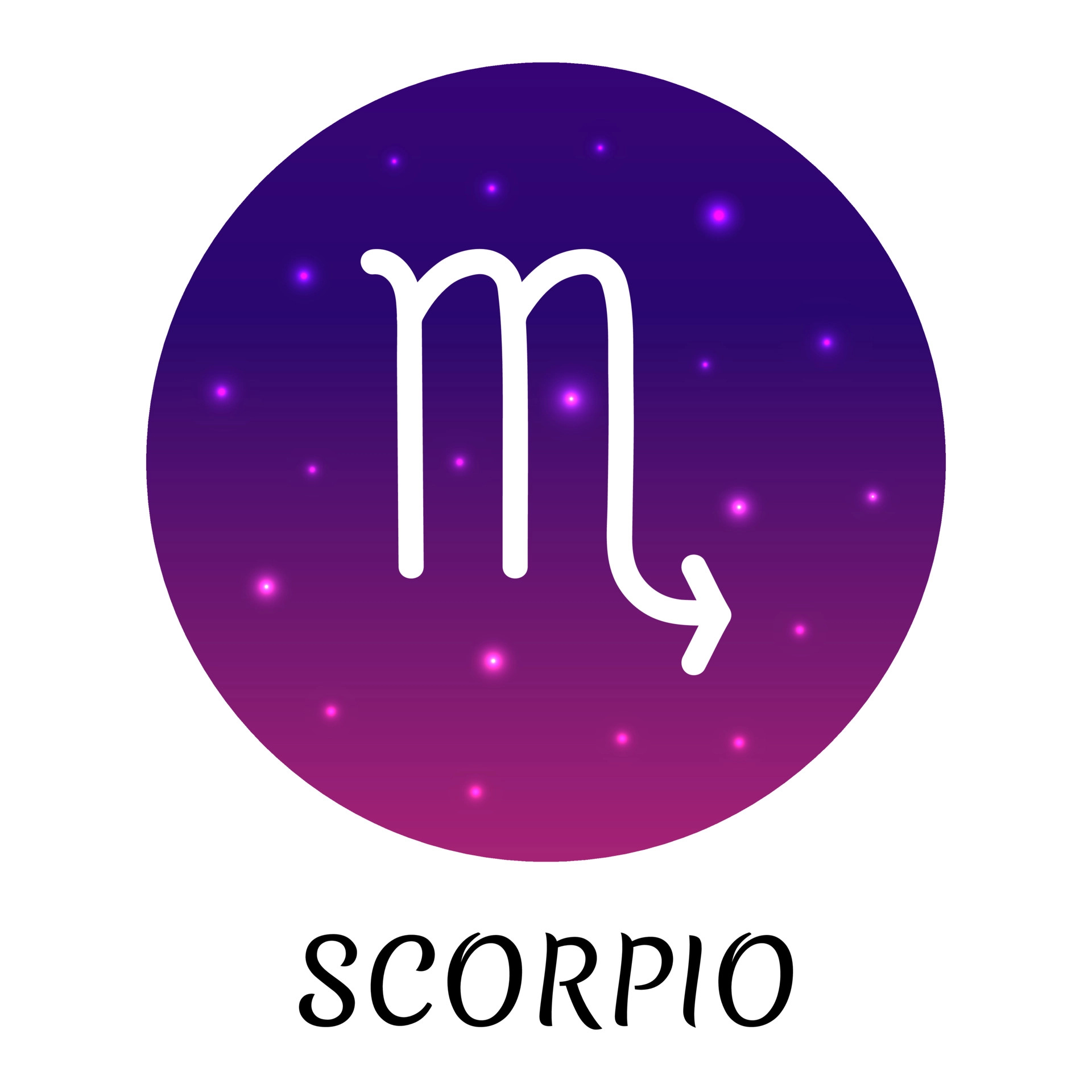 Zodiac sign Scorpio, Isolated vector icon, Starry gradient design, Astrological element, 1920x1920 HD Phone