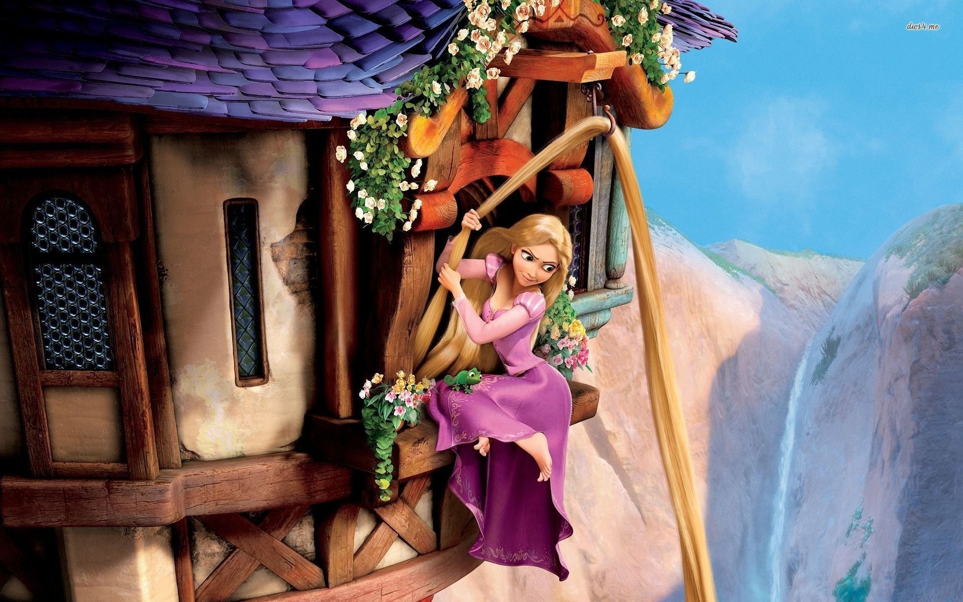 Rapunzel Animation, Tangled movie, Disney princess, Fly with hair, 1920x1200 HD Desktop