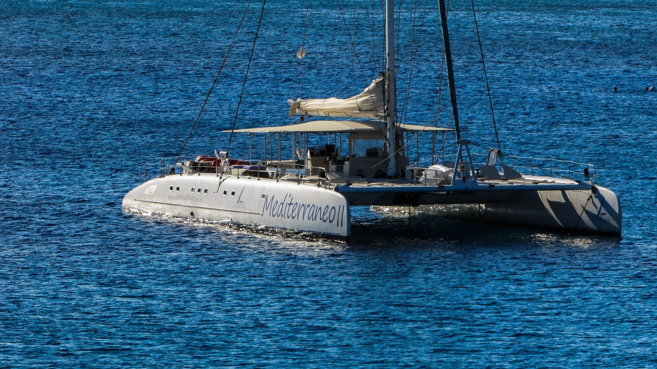 Catamaran wallpapers, Twin hulls, Sailing paradise, Luxury at sea, 2560x1440 HD Desktop