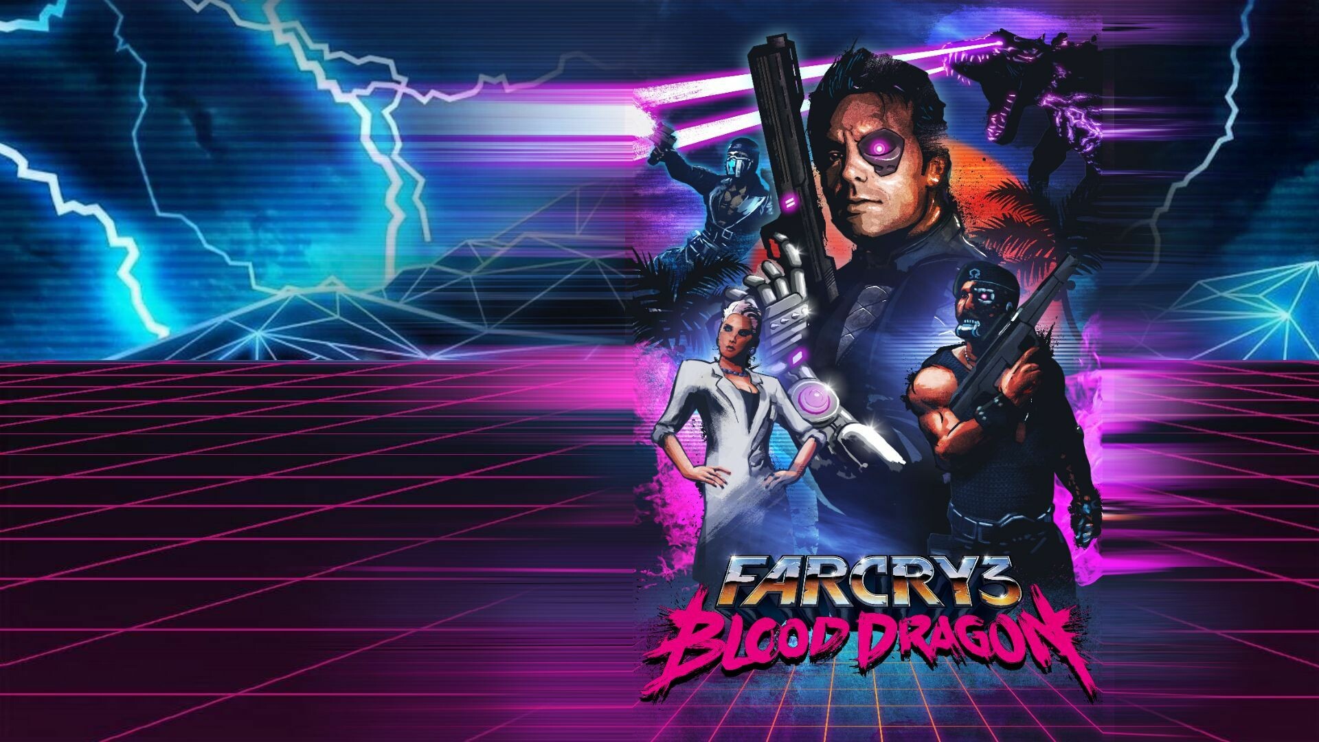 Far Cry 3: Blood Dragon, A 2013 first-person shooter game, A standalone expansion. 1920x1080 Full HD Background.