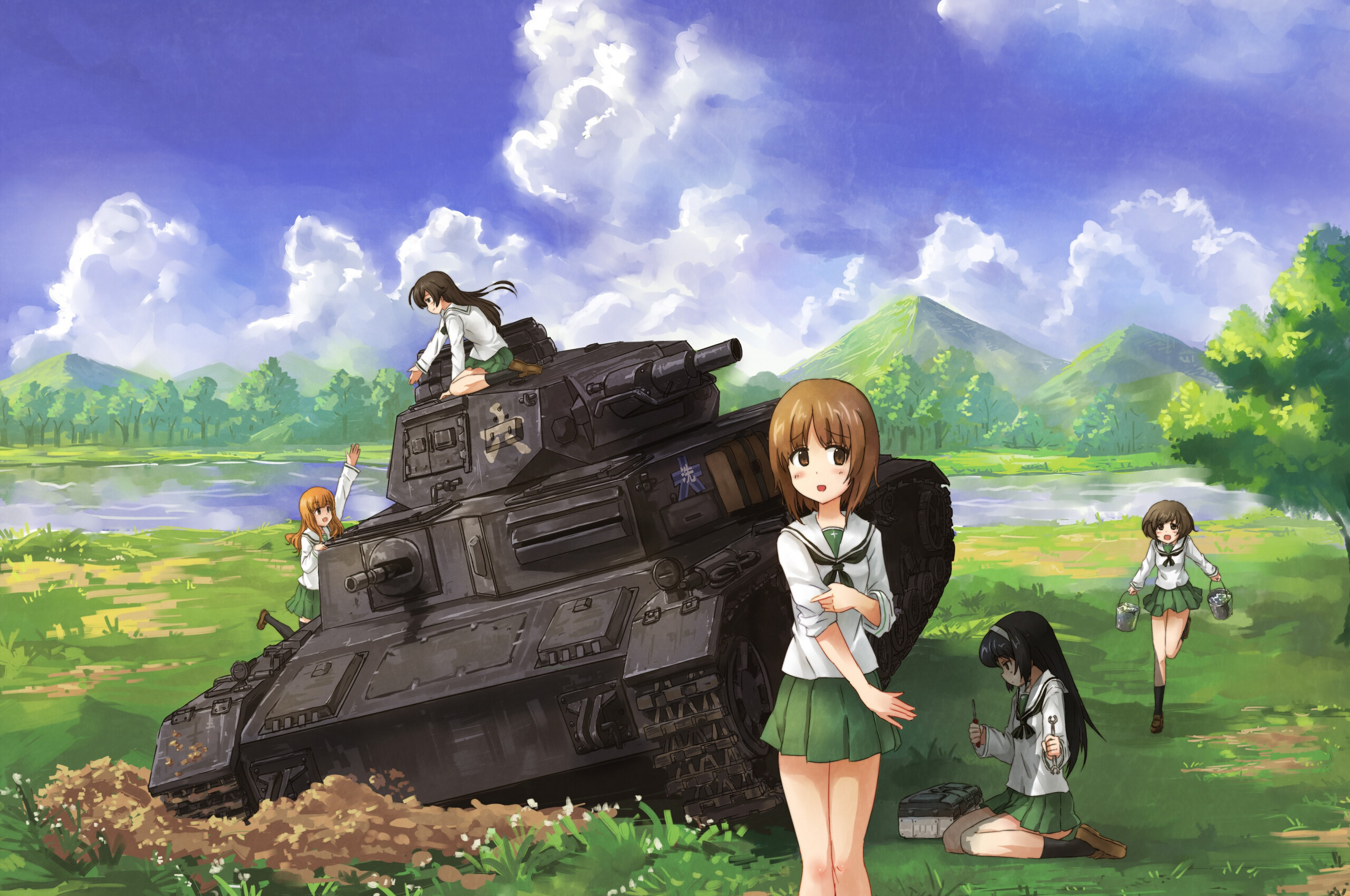 Girls und Panzer: Oarai Girls' Academy, Animation series created by Actas, Directed by Tsutomu Mizushima. 2560x1700 HD Wallpaper.
