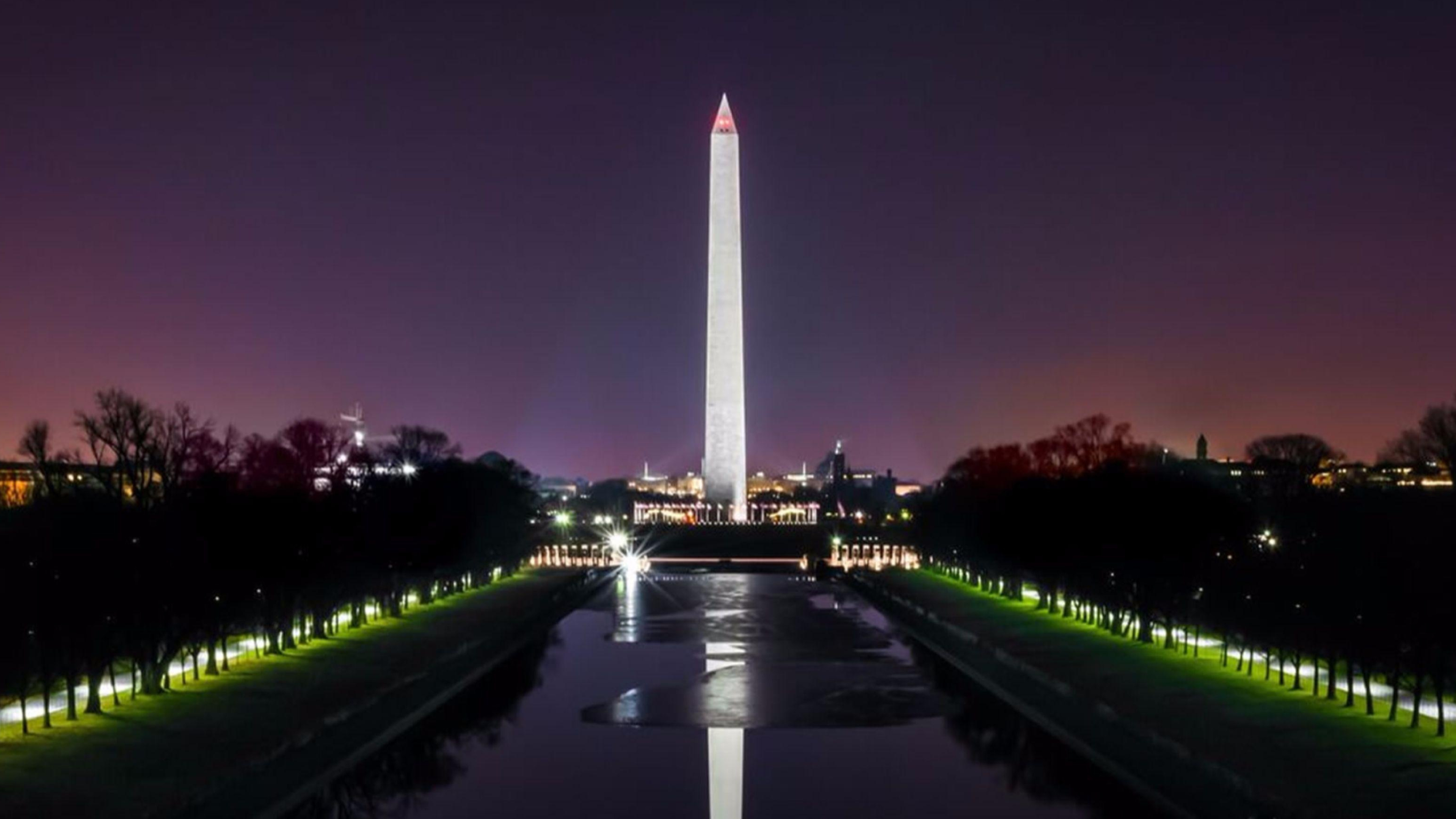 Washington, D.C.: The Washington Monument, National Mall. 3840x2160 4K Background.